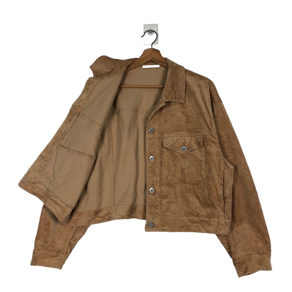 🔥Cropped Biker Jacket Corduroy Uniqlo Japan Issey Miyake