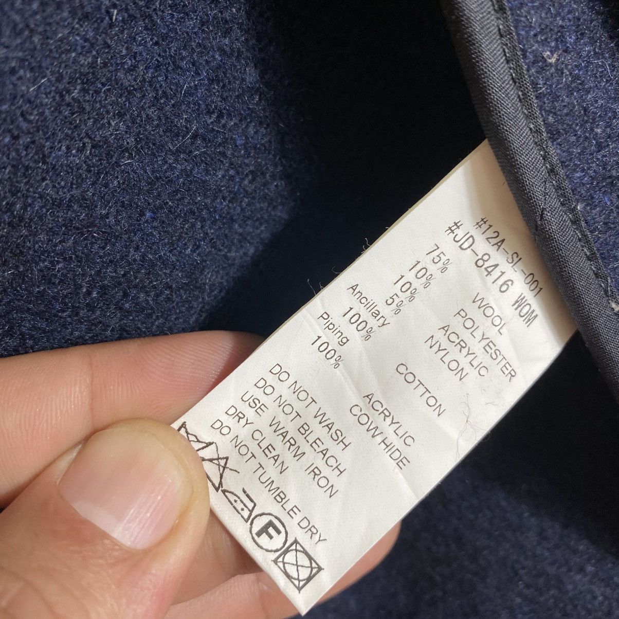 Danton Vintage Danton Vetements Travail Hoodie Wool Button Jacket Size US S / EU 44-46 / 1 - 10 Thumbnail