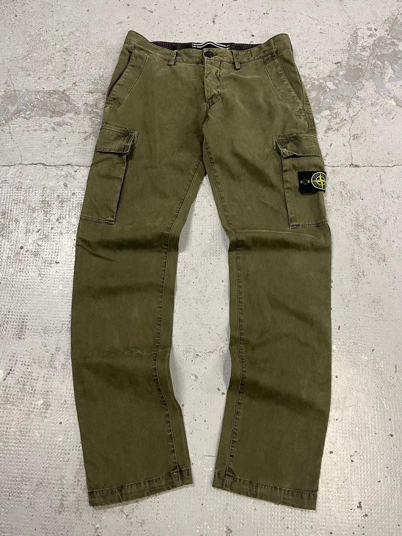 Stone Island Stone Island Khaki Green Cargo Pants Size US 31 - 1 Thumbnail