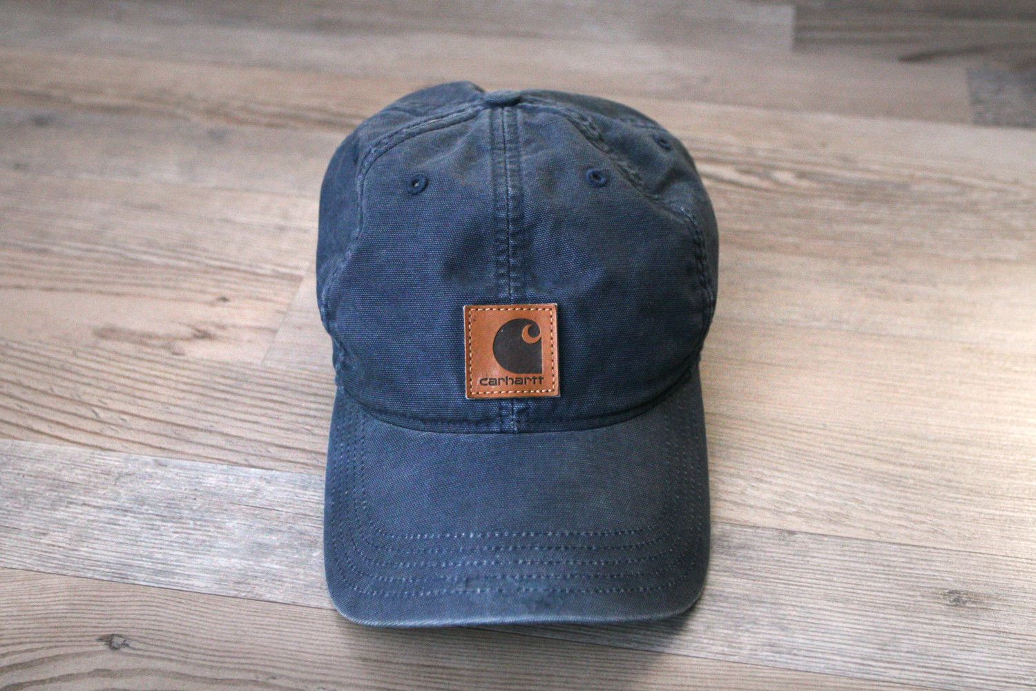 Carhartt Vintage Carhartt Washed Cap Hat Leather patch Logo Workwear Size ONE SIZE - 1 Thumbnail