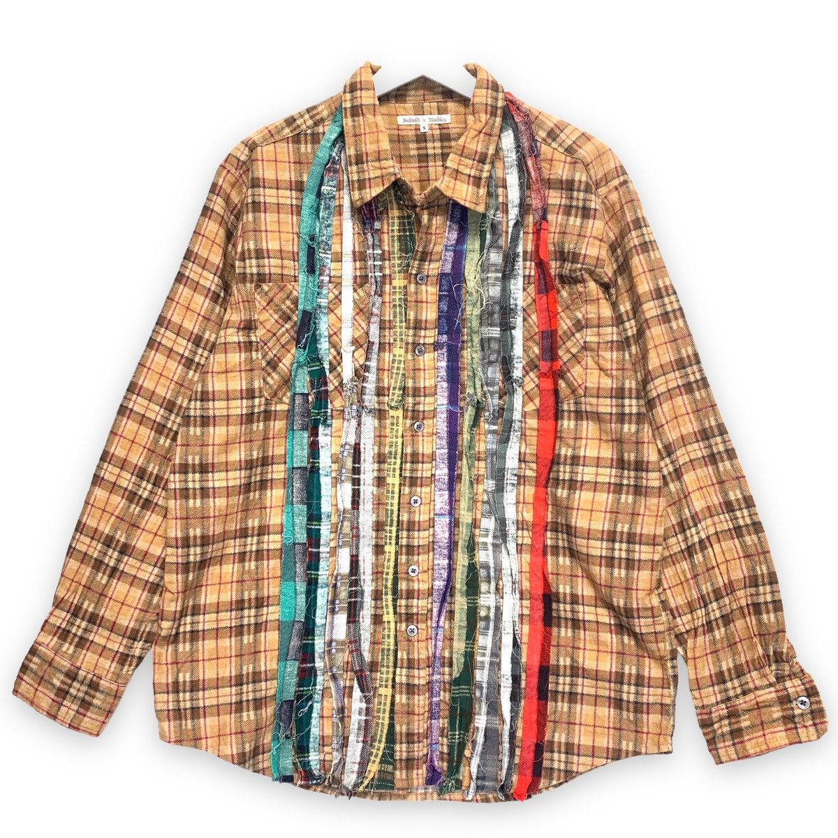 image of Needles Rebuild Ribbon Cut Flannel Shirt, Men's (Size Small)