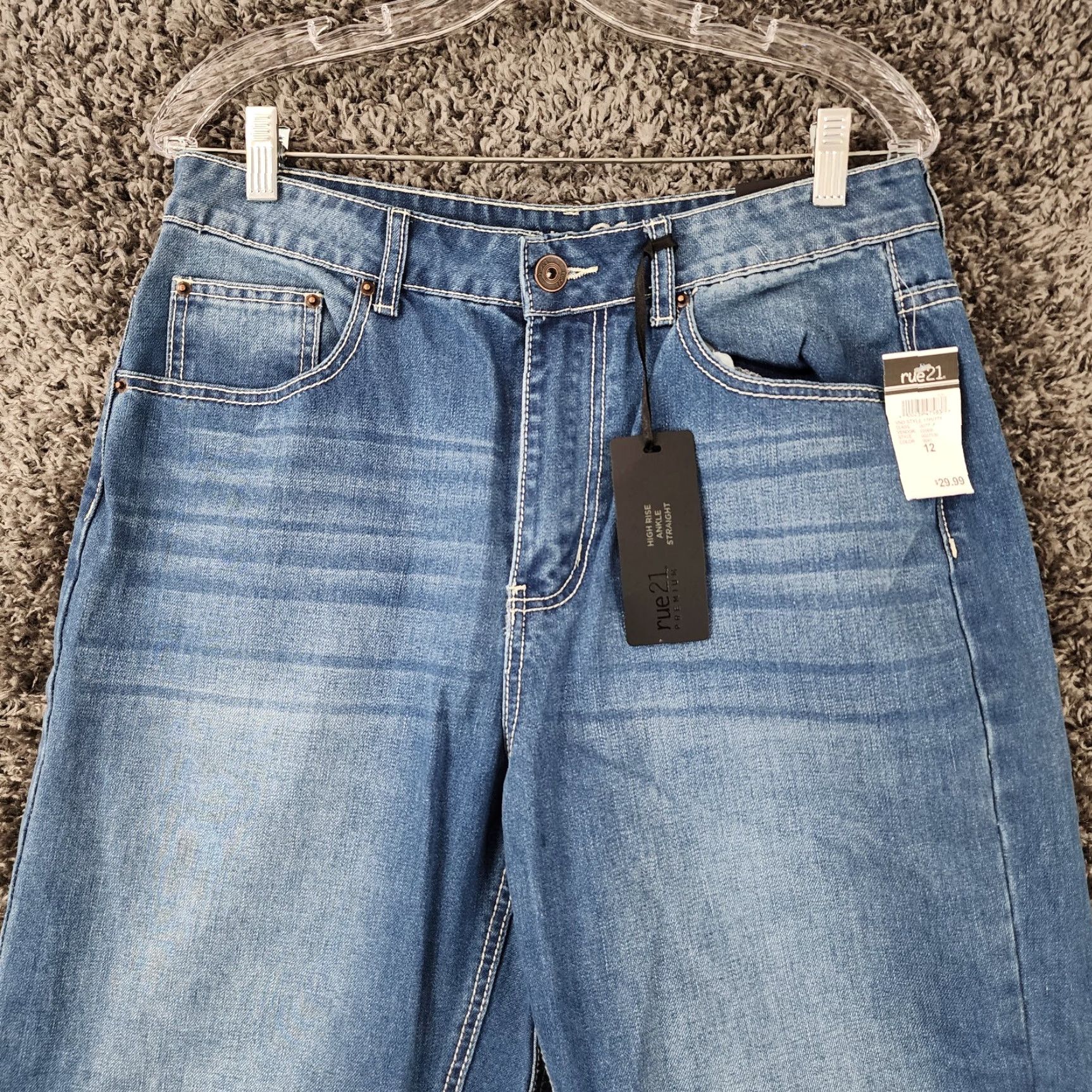 Vintage RUE 21 Womens High Rise Ankle Straight Jeans Size 12 Blue Size 34" / US 12 / IT 48 - 2 Thumbnail