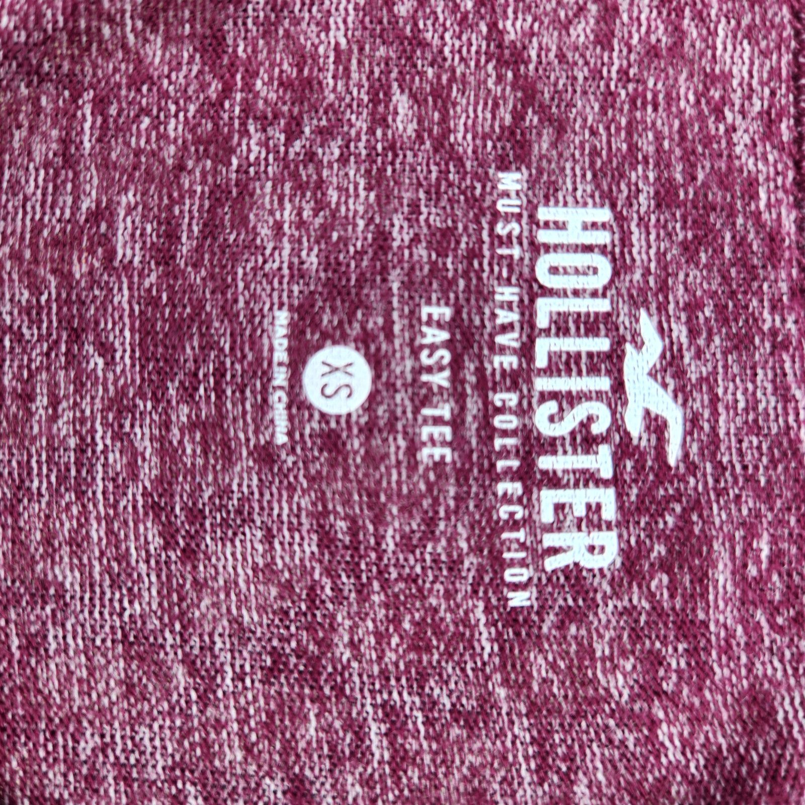 Hollister Hollister Women's Maroon Marbel V-Neck Short Sleeve Size XS Size XS / US 0-2 / IT 36-38 - 10 Thumbnail