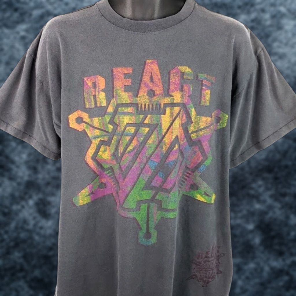 Bugle Boy VINTAGE Bugle Boy T Shirt Mens XL Gray 80s React Destroyed Made In USA Surfing Surfboard Aloha Hawaiian Size US XL / EU 56 / 4 - 1 Thumbnail
