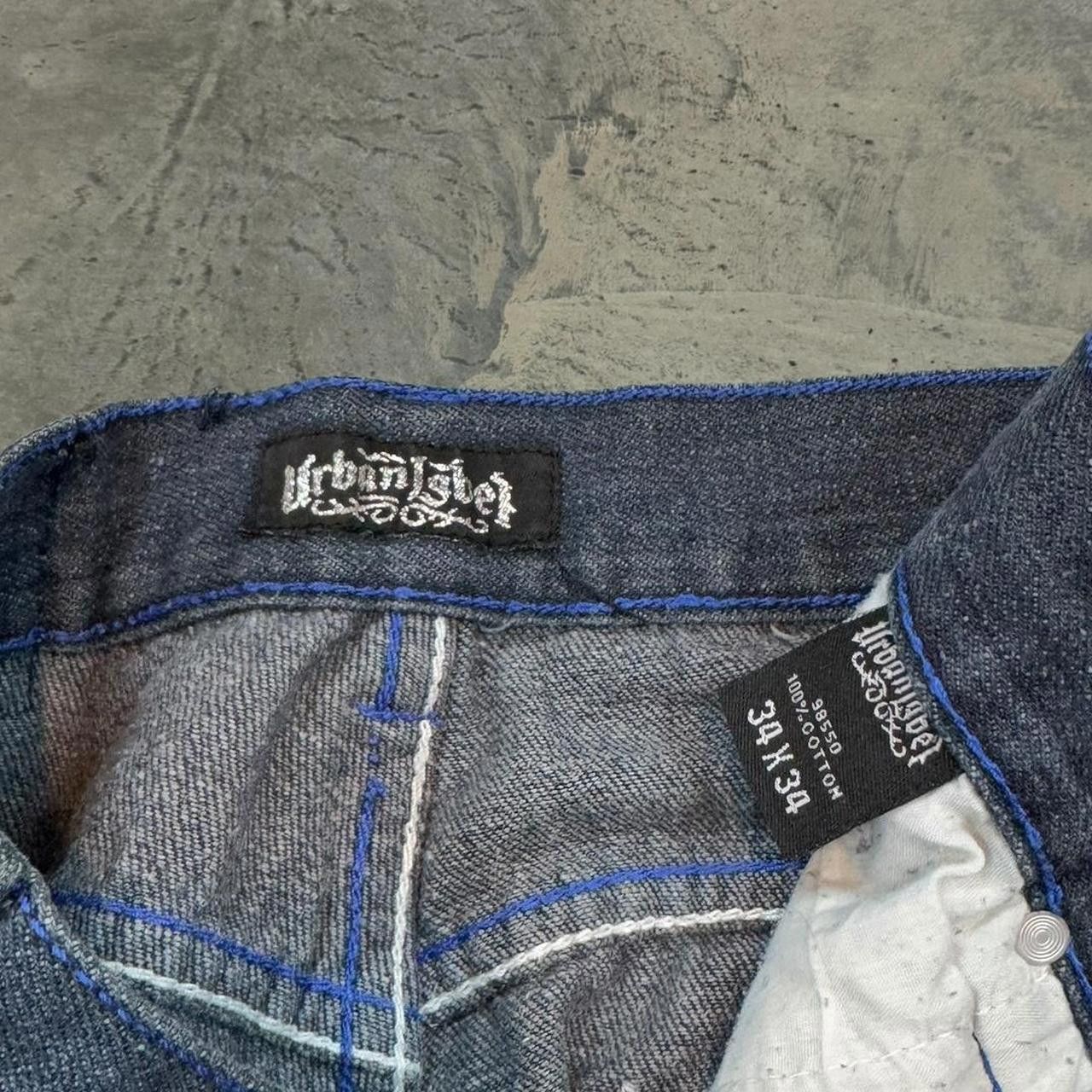 Japanese Brand × Vintage Vintage Y2K Urban Label Embroidered Baggy Wide Leg Jeans Size US 32 / EU 48 - 7 Thumbnail