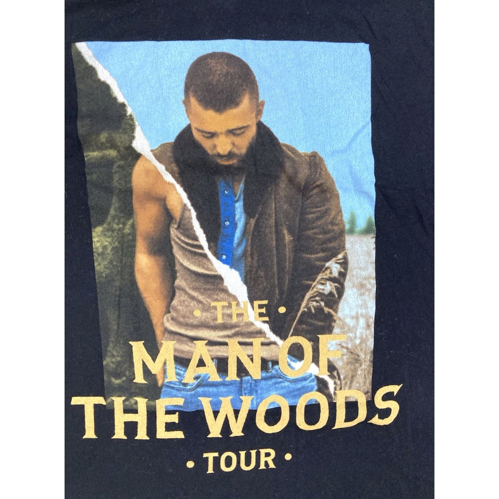 Timberland VINTAGE Timberlake The Man Of The Woods T-Shirt Women Medium Black Music Shirt Size M / US 6-8 / IT 42-44 - 2 Thumbnail
