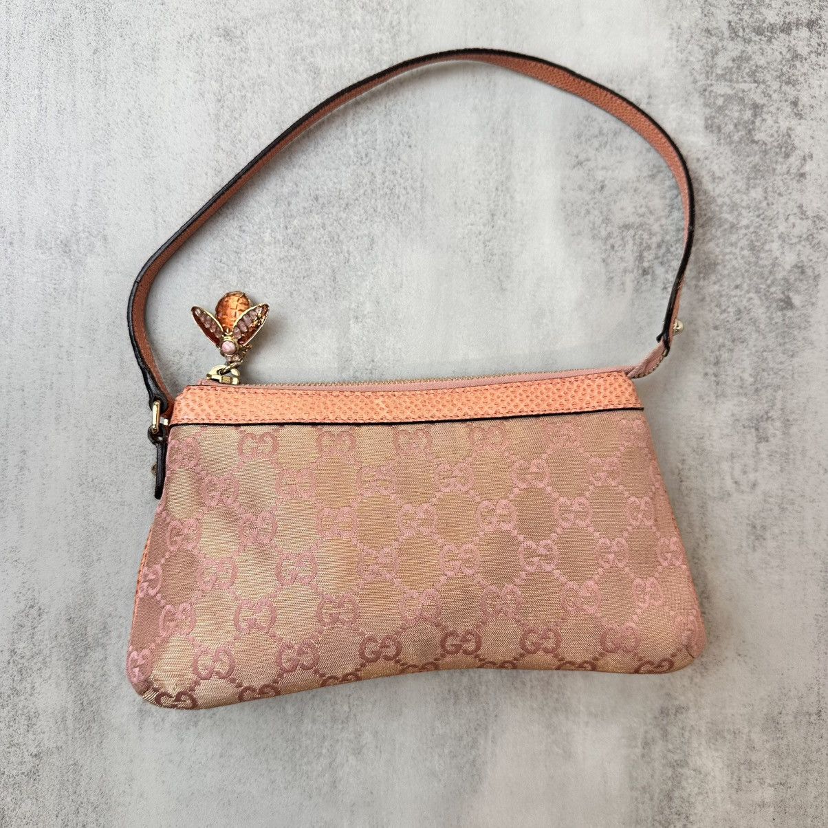 Gucci RARE Vintage Gucci Monogram Pochette with Bee Charm Size ONE SIZE - 9 Thumbnail
