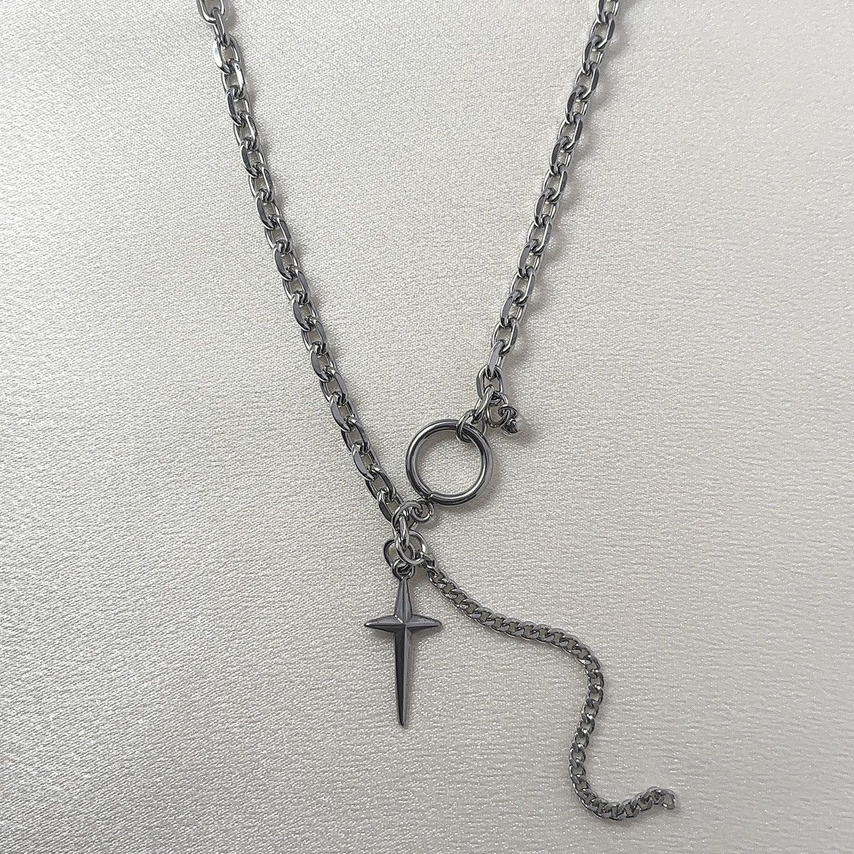 Other Cross Pendant Necklace for Men Women Streetwear Hip Hop Punk Size ONE SIZE - 1 Thumbnail