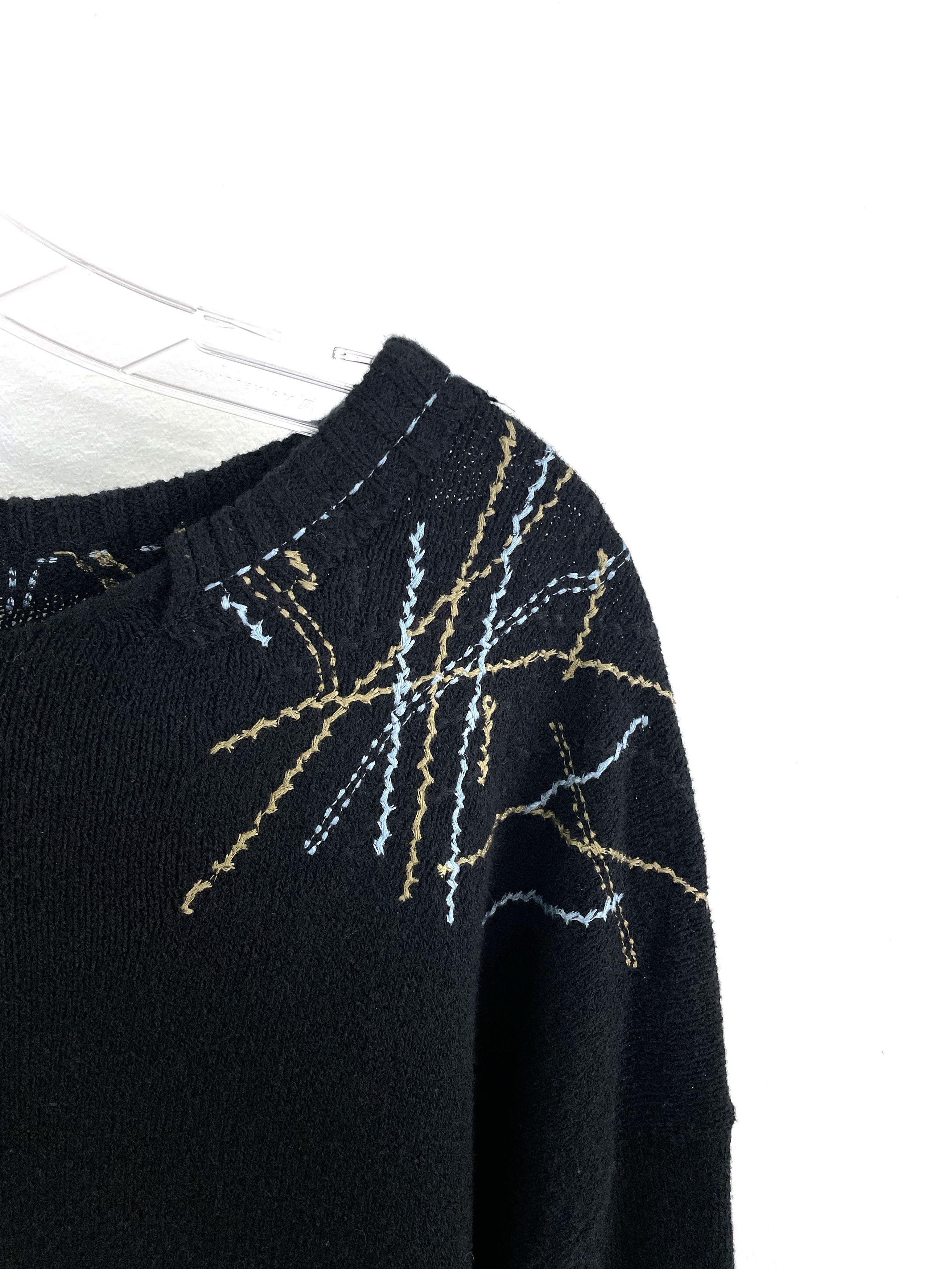 Yohji Yamamoto Contrast Stitch Knit Sweater Size US L / EU 52-54 / 3 - 4 Thumbnail