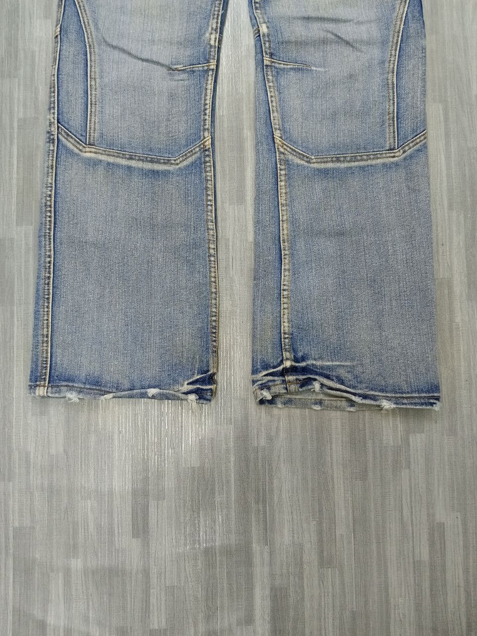 Japanese Brand FLARE RECONSTRUCTED FISHBONE DENIM PANTS Size US 29 - 6 Thumbnail