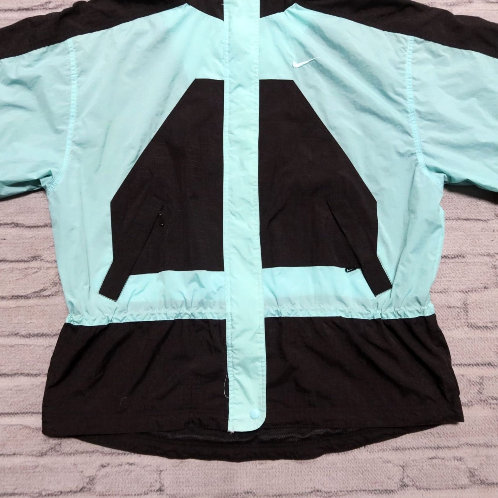 Nike Vintage Nike Swoosh Parka Jacket Womens XL Aqua 90s Ripstop Logo Coat Size XL / US 12-14 / IT 48-50 - 2 Thumbnail