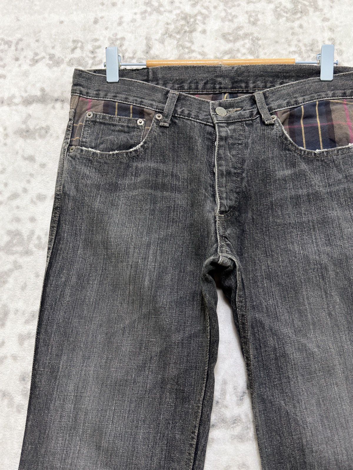 Japanese Brand Vintage WWL EVERYDAY Tartan Checked Zipper Ankle Denim Pant Size US 31 - 4 Thumbnail