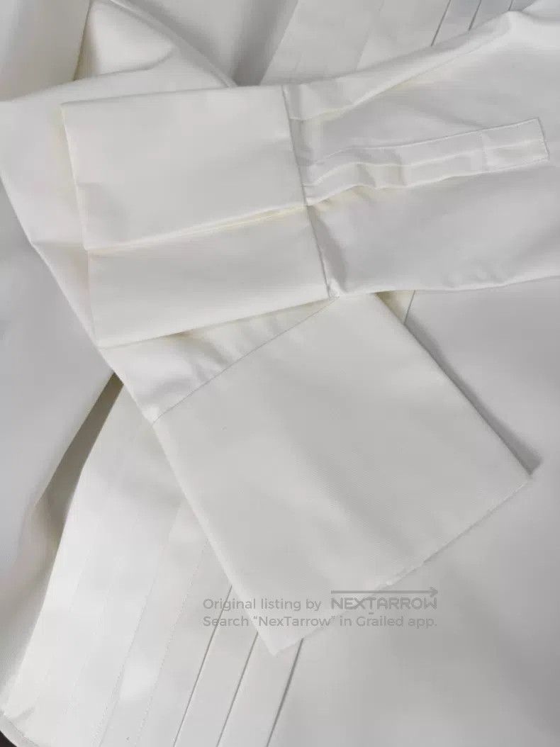 Saint Laurent Paris Saint Laurent Paris White Collar Accordion Dress Shirt Size XS / US 0-2 / IT 36-38 - 4 Thumbnail