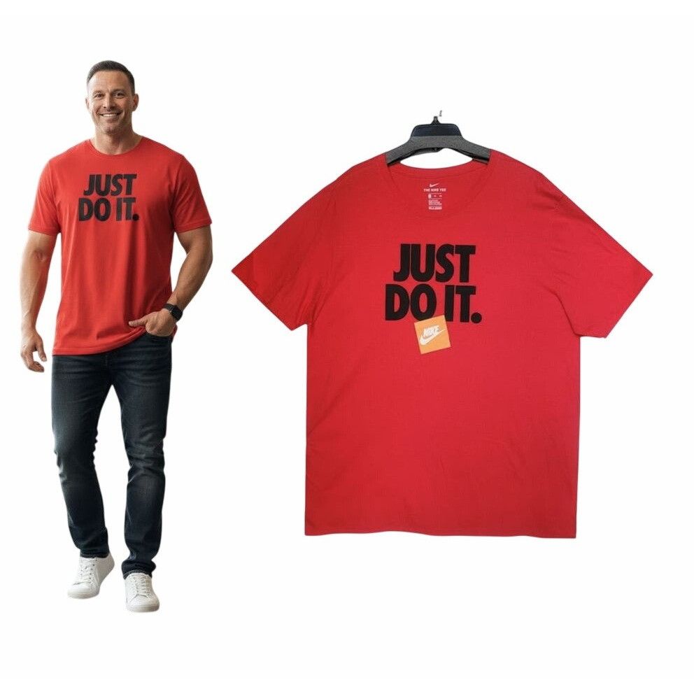 Nike ⭐Nike Men's Sportswear Just Do It HBR Red Shirt AR5002-657 1 Size US XXL / EU 58 / 5 - 1 Thumbnail
