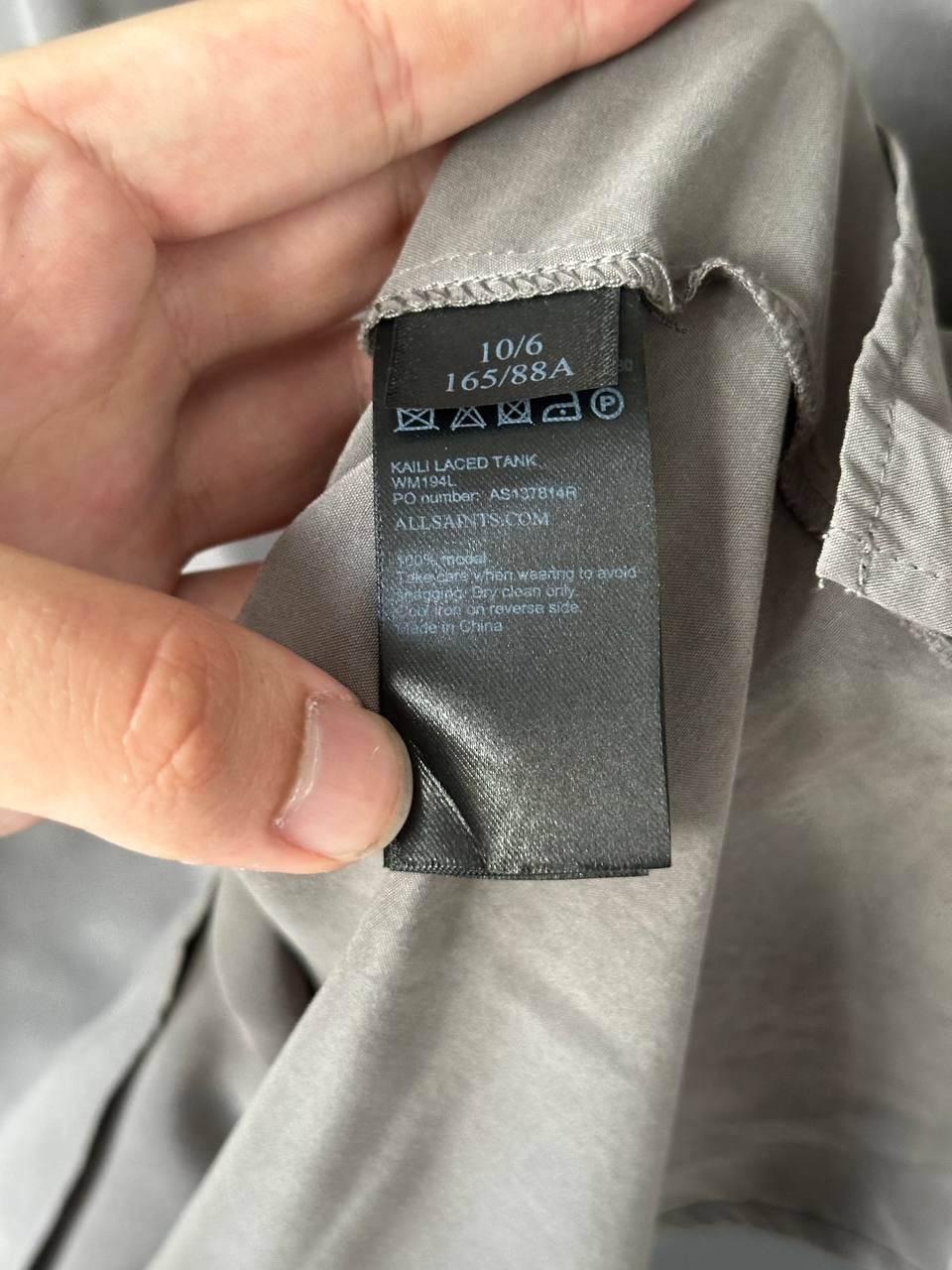 Allsaints Allsaints Grey Modal Unisex Laces Tank Top Size L / US 10 / IT 46 - 7 Thumbnail