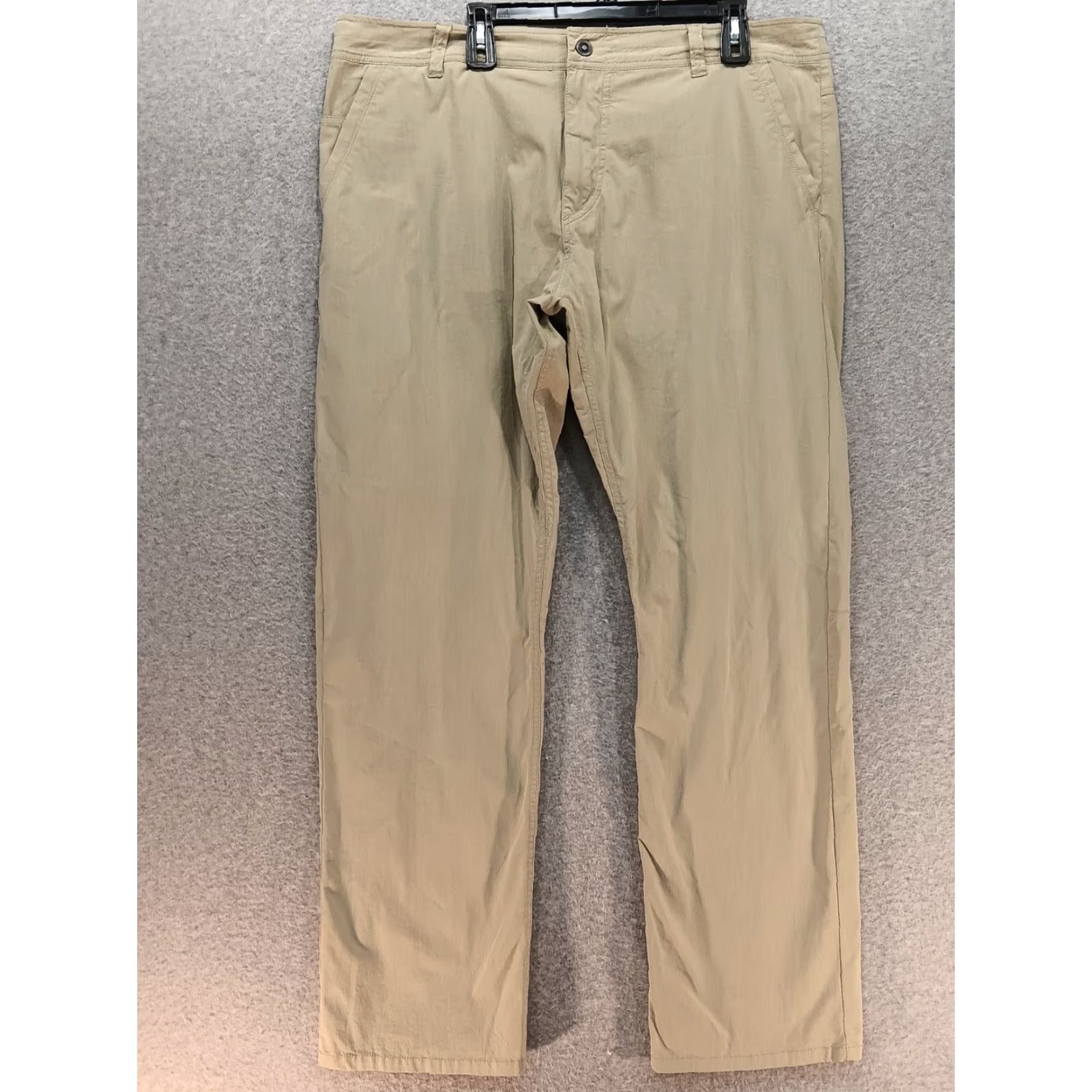 Vintage Kuhl Slax Pants Men 40x32 Beige Lightweight Nylon Twill Cargo Flat Front Pockets Modern Classic Mens Size US 40 / EU 56 - 2 Thumbnail