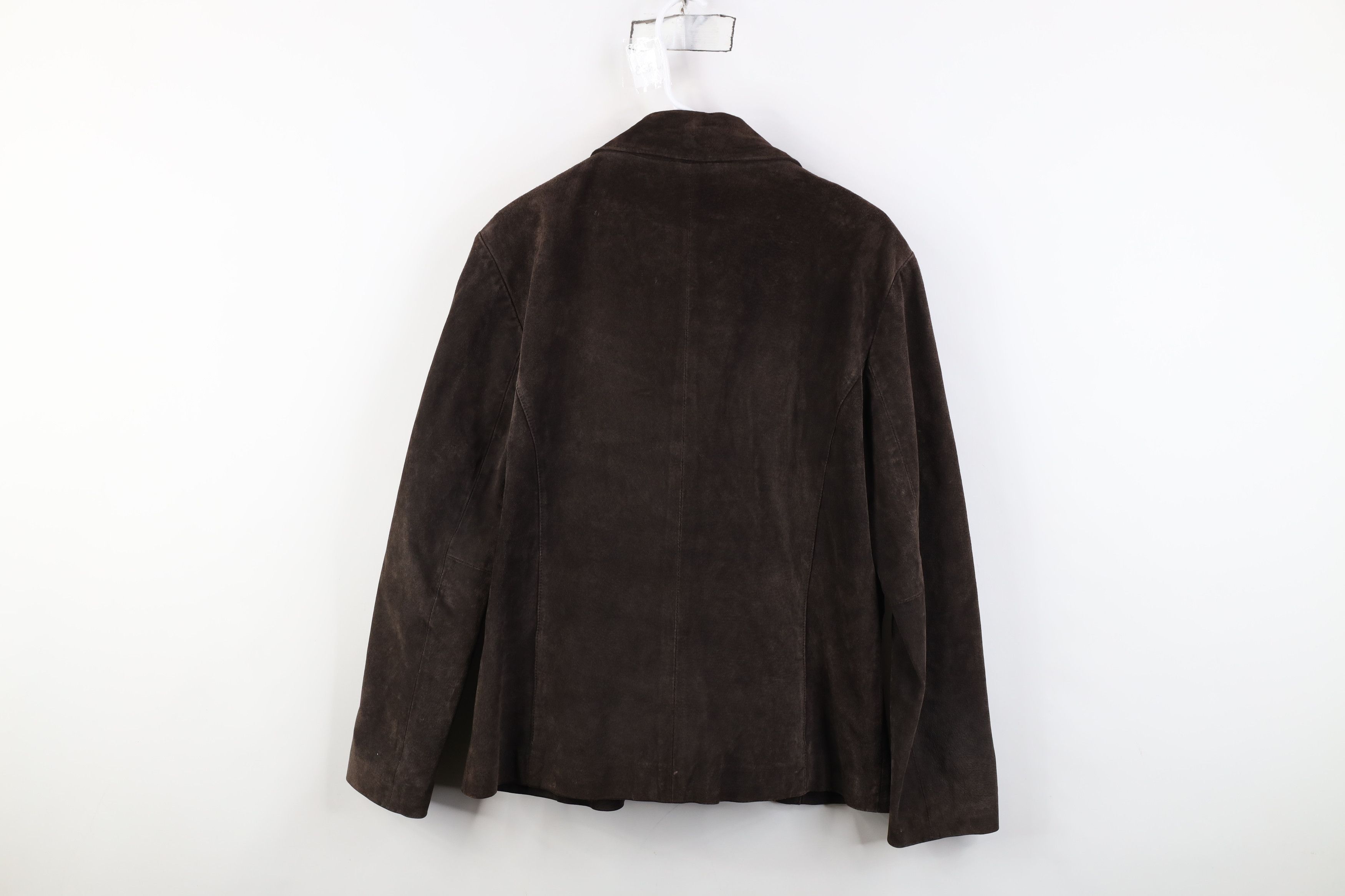 Vintage Vintage 90s Streetwear Suede Leather Full Zip Jacket Size L / US 10 / IT 46 - 14 Thumbnail