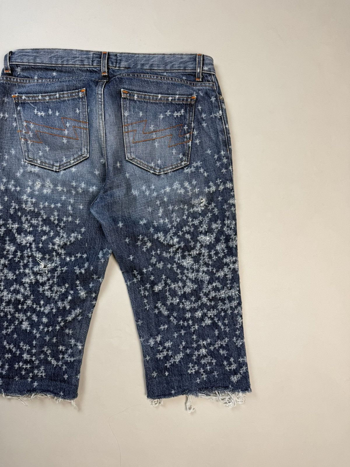 W&LT Walter Van Beirendonck Distressed Cut Off Denim Shorts Jeans Size US 31 - 16 Thumbnail