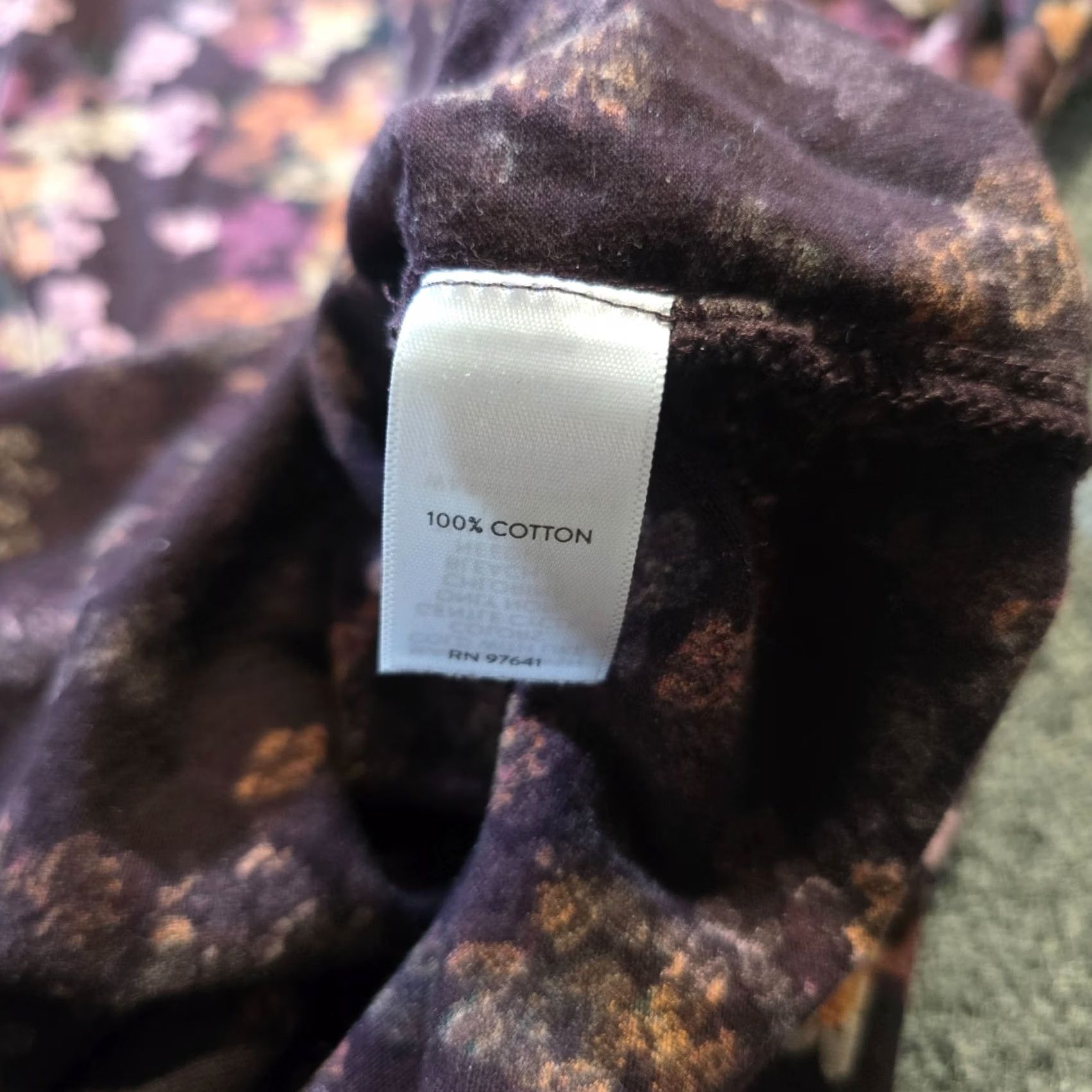 J. Jill J Jill Top Womens L purple burgundy Floral Button Front Casual Career Shirt Blouse Size L / US 10 / IT 46 - 7 Thumbnail