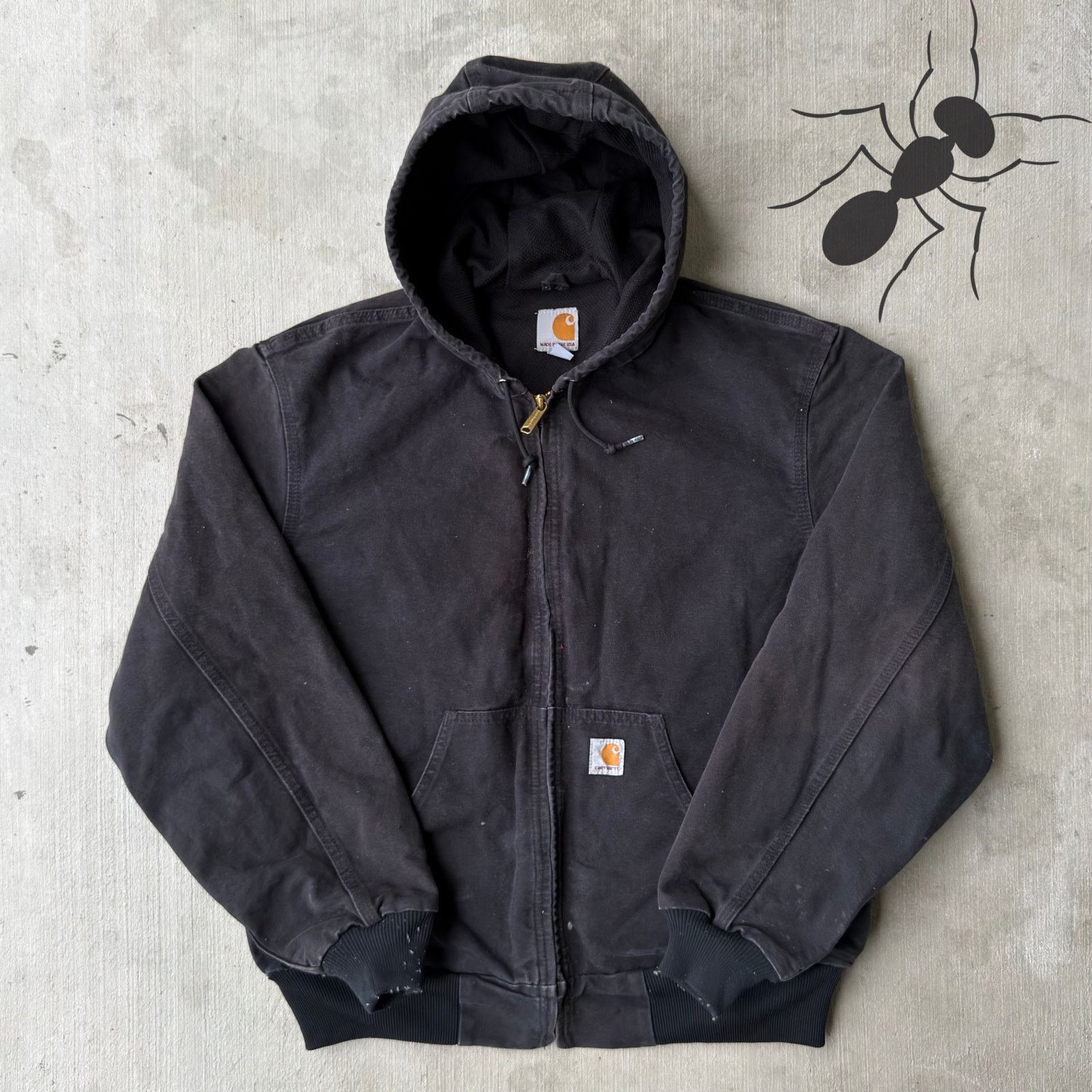 Carhartt × Vintage Carhartt black active hooded work wear jacket Size US M / EU 48-50 / 2 - 1 Thumbnail