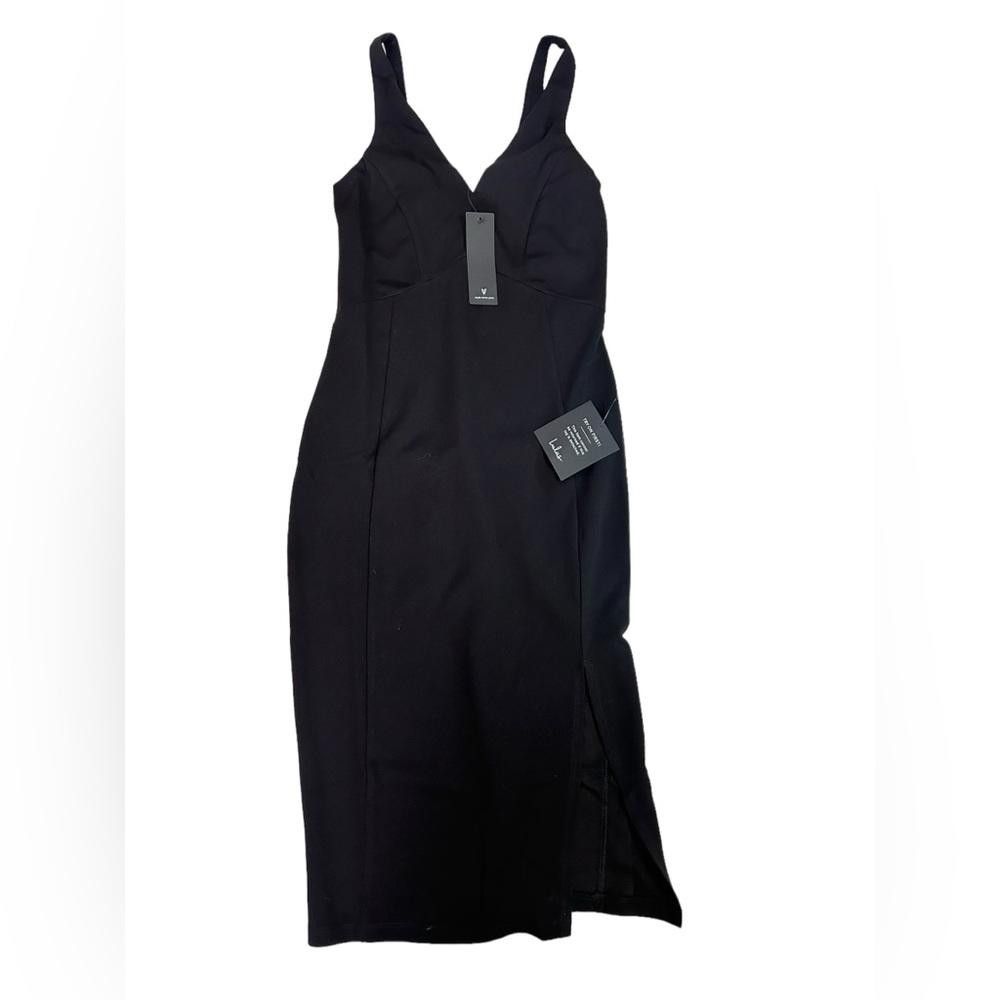 Lulus Lulus l NWT Iconic Moment Black Bodycon Midi Dress XS Size XS / US 0-2 / IT 36-38 - 2 Thumbnail