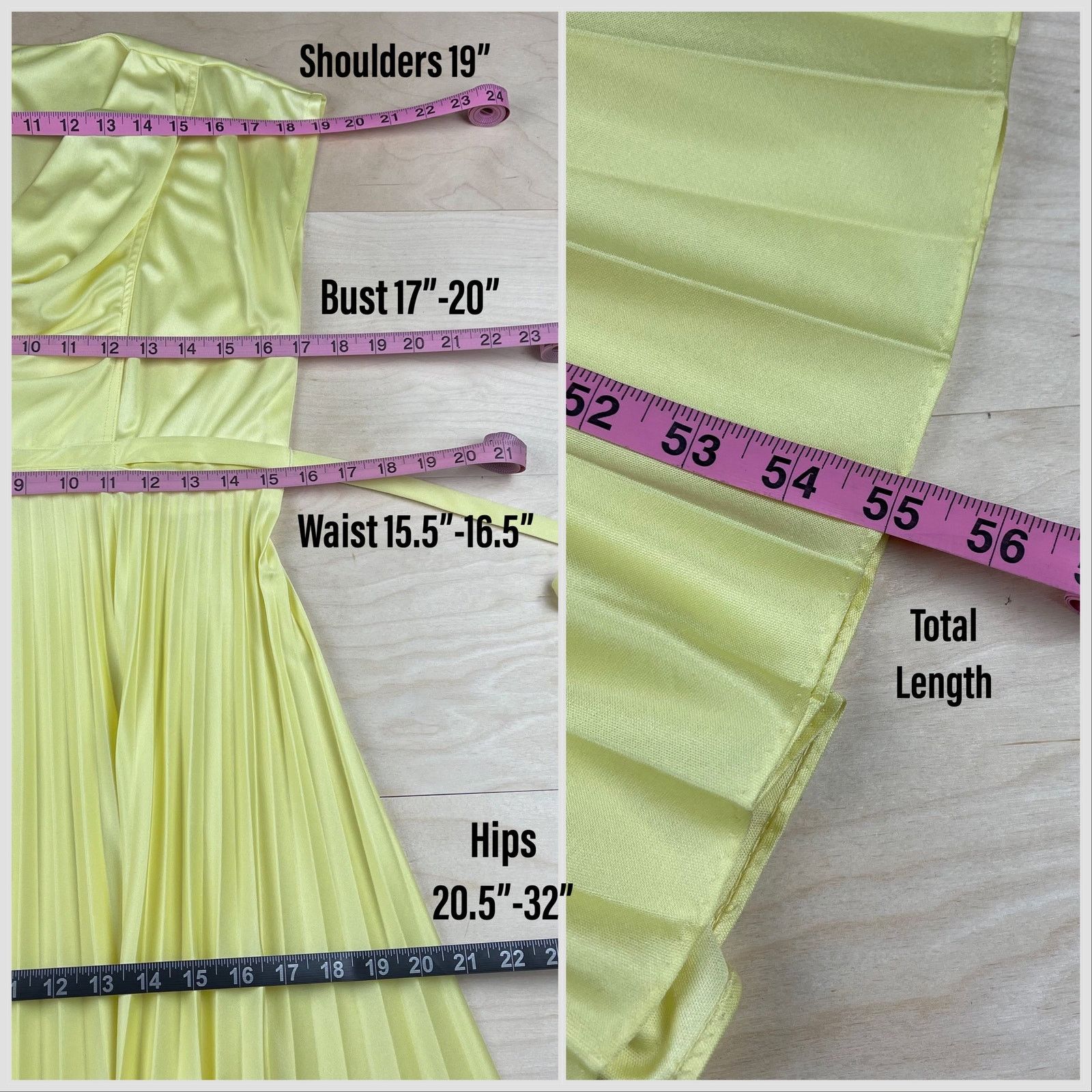 Vintage Vintage 1970s Pastel Yellow Sleeveless Pleated Maxi Dress Size M / US 6-8 / IT 42-44 - 5 Thumbnail