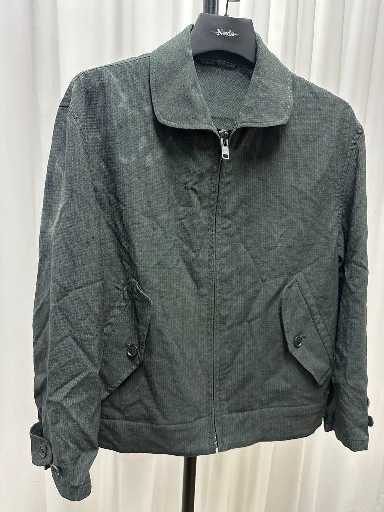 Dark Wool Plaid Jacket by Yohji Yamamoto-dmc