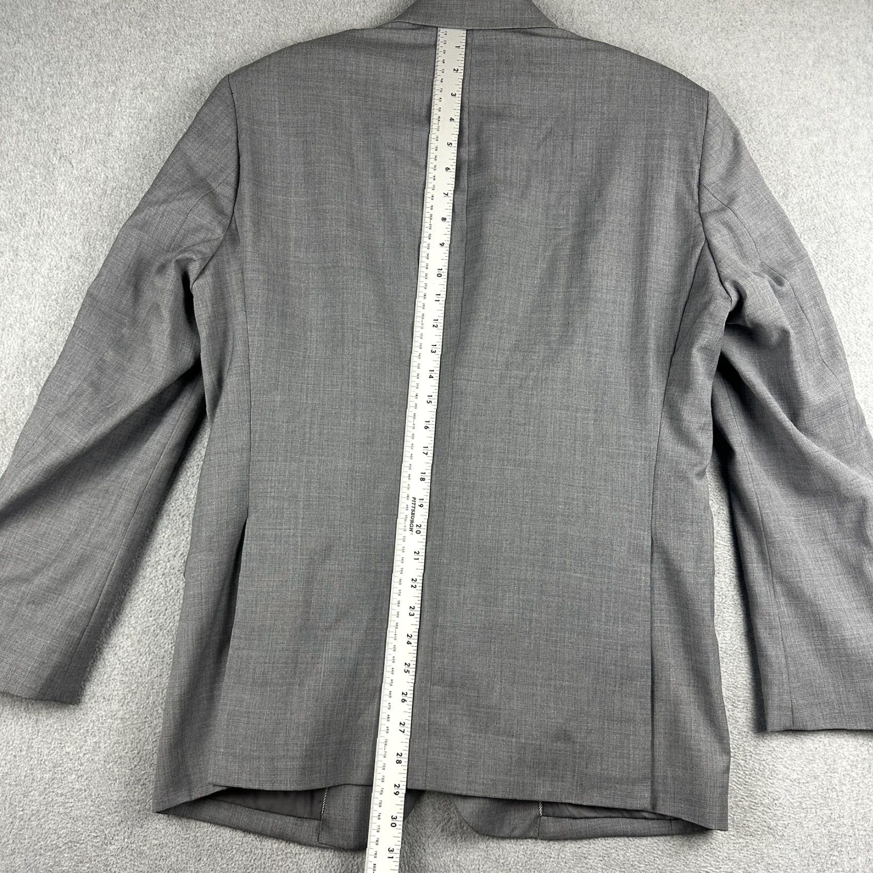 Jos. A. Bank Jos. A. Bank 1905 Suit Jacket Mens 40R Gray Wool Two-Button Slim Tailored Fit Notch Lapel Basic Formal Wedding Business Chocolate Gray Size 40R - 7 Thumbnail
