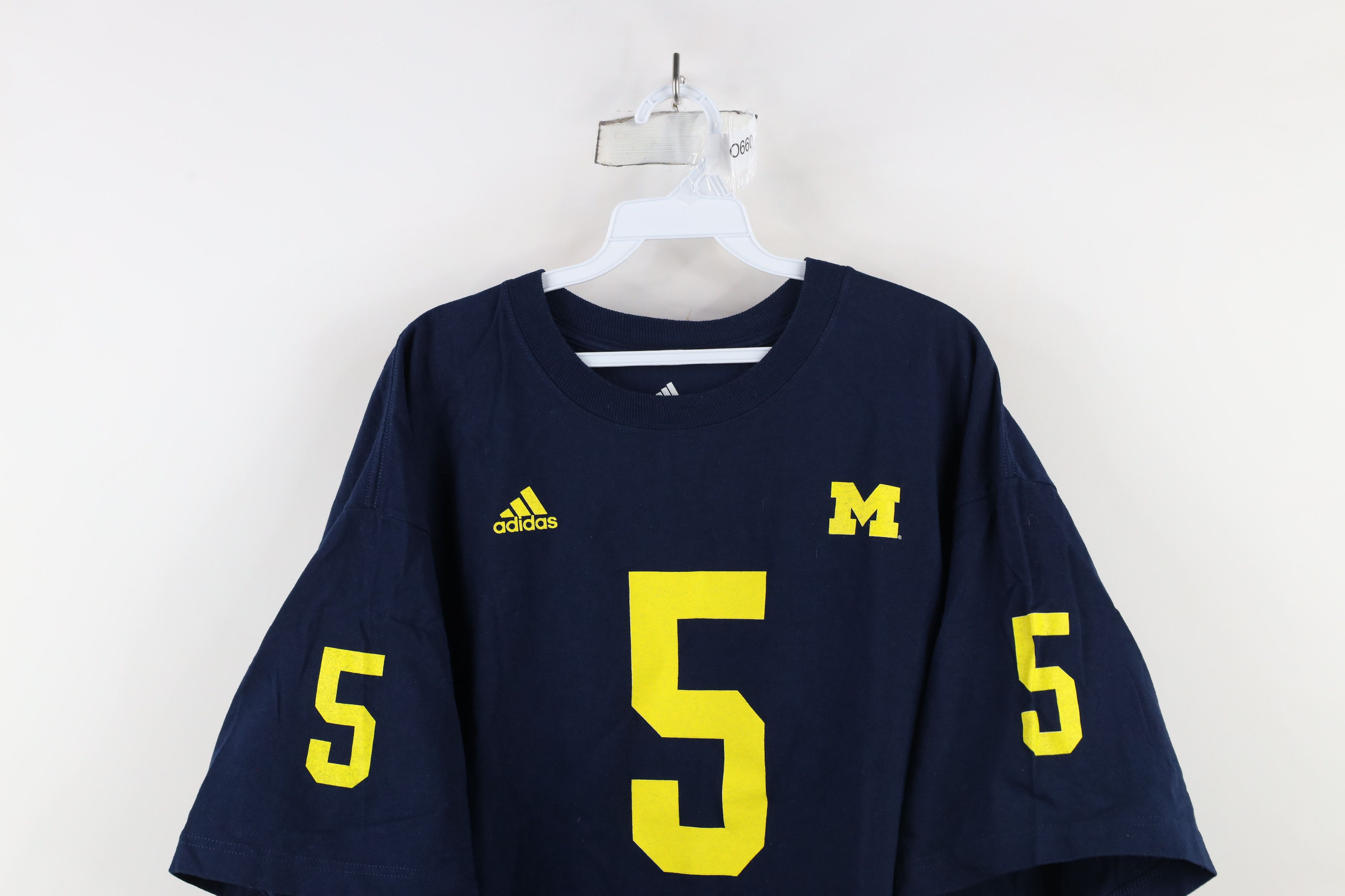 Adidas × Vintage Vintage Adidas University of Michigan Football T-Shirt #5 Size US XXL / EU 58 / 5 - 2 Thumbnail