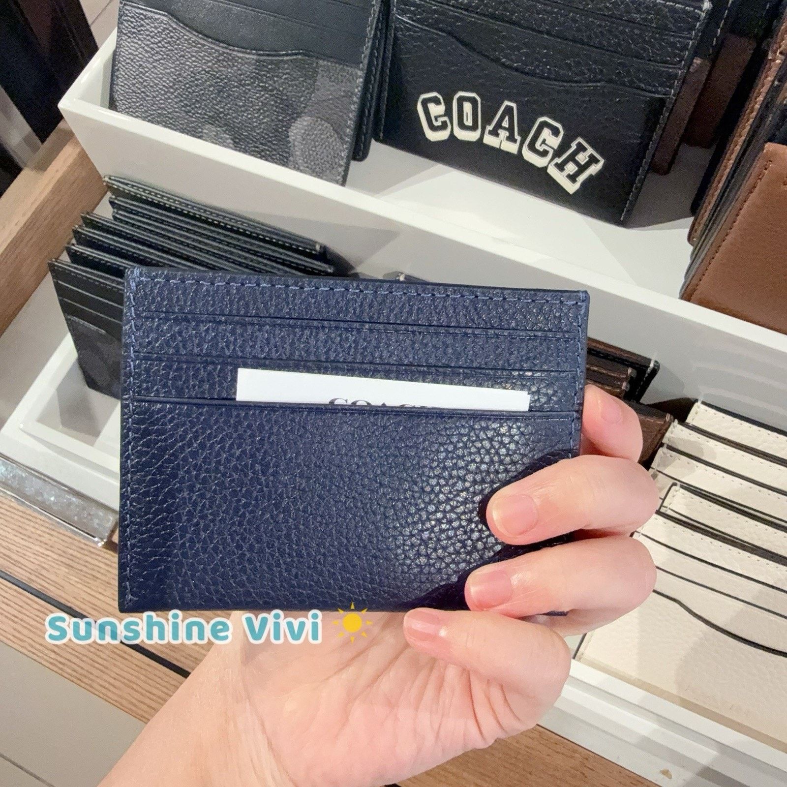 Coach NWT Coach Card Case Coach Graphic Leather Dark Navy cp275 Size ONE SIZE - 2 Thumbnail