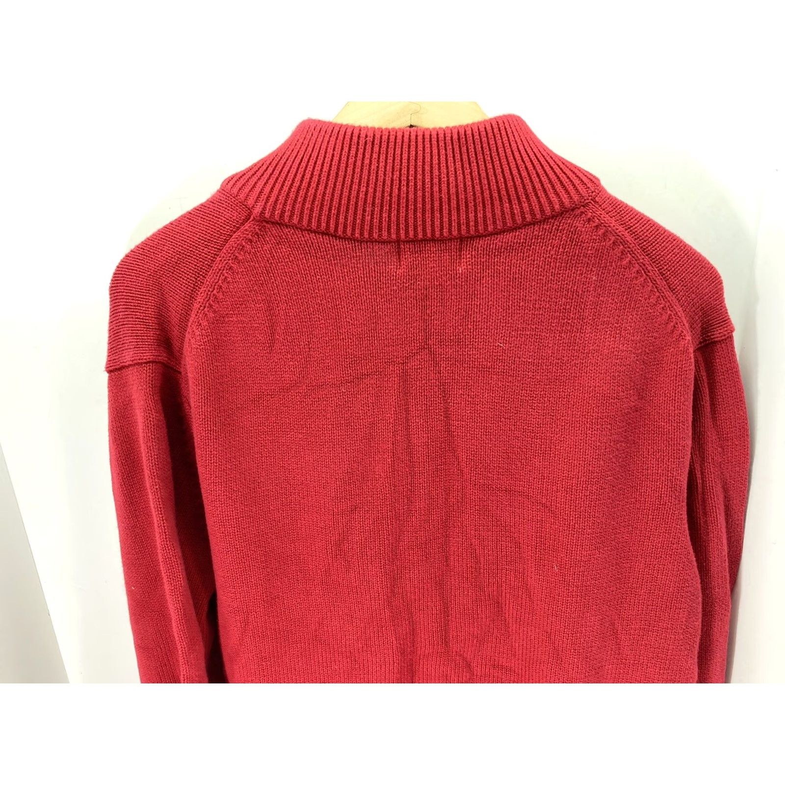 Vintage VINTAGE L.L. Bean Sweater Mens Cotton Red 1/4 Zip Mock Neck Size M Hong Kong Pullover Winter Knitted Size US M / EU 48-50 / 2 - 6 Thumbnail
