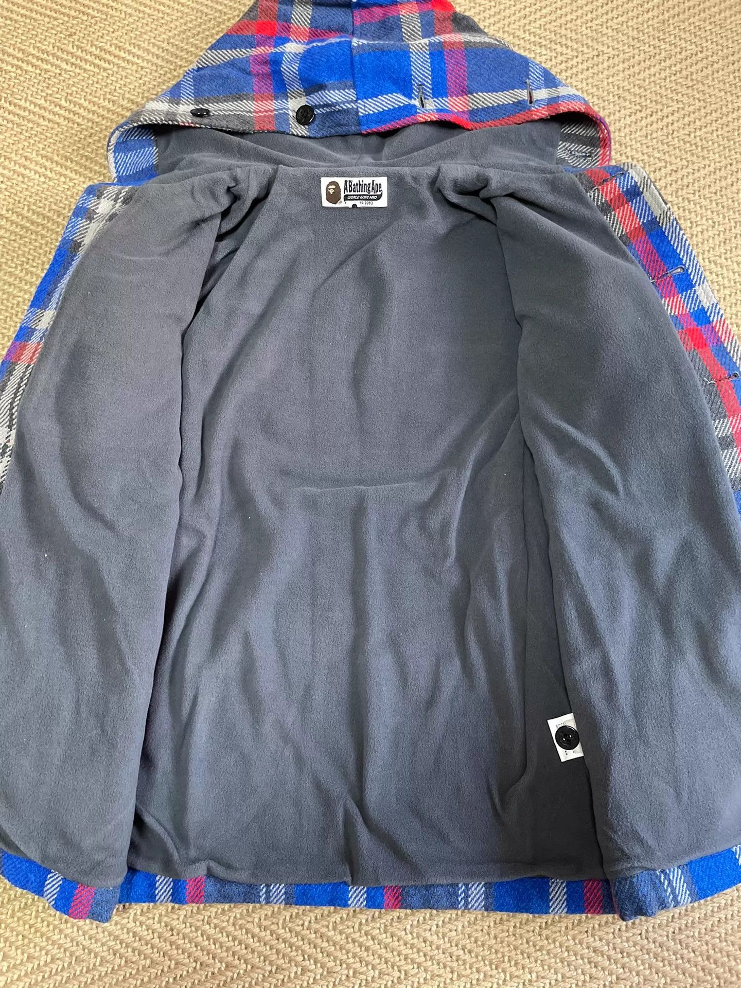 Bape BAPE Hooded Checkered Fleece-Lined Heavyweight Jacket Size S Size US S / EU 44-46 / 1 - 2 Thumbnail