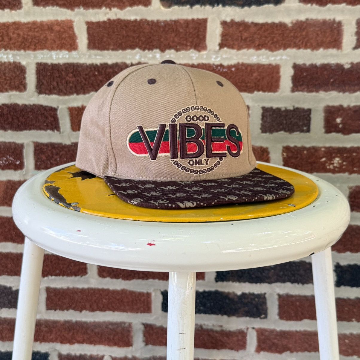 Vintage Top Level Good Vibes Only Snapback Hat Tan Brown Red Green Size ONE SIZE - 1 Thumbnail