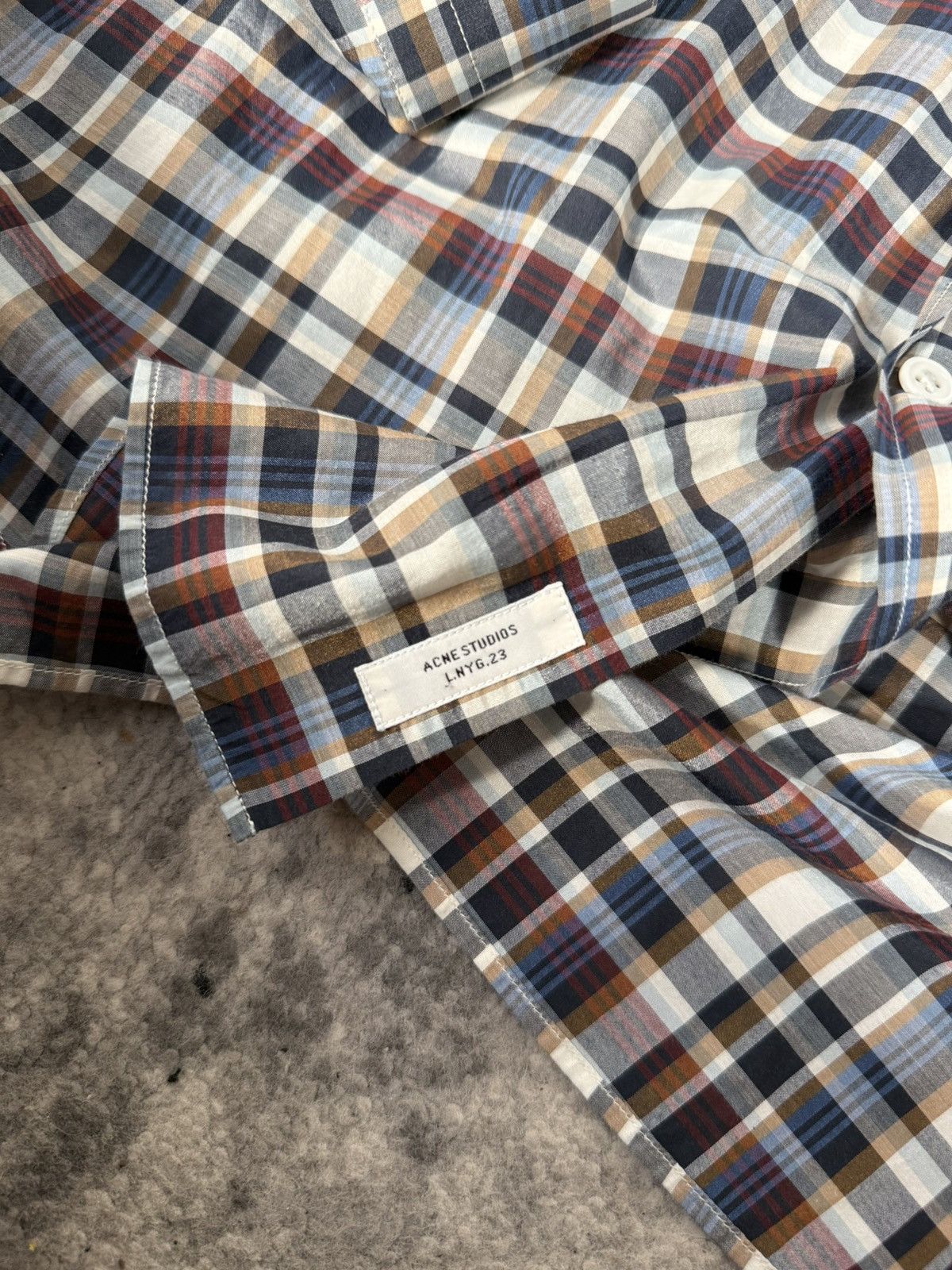 Acne Studios Acne Studios Isherwood PSS15 Checkered Button Up Shirt Size US L / EU 52-54 / 3 - 6 Thumbnail