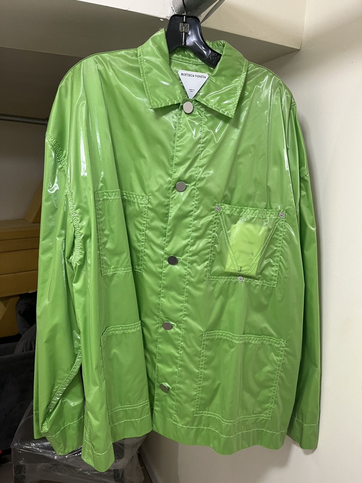 Bottega Veneta Bottega Veneta Acid Green Shiny Jacket Sz 48 Size US M / EU 48-50 / 2 - 1 Thumbnail
