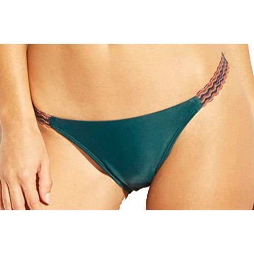 Other Womens Teal Bikini Bottom With Multicolor Elastic Side Strap Size ONE SIZE - 1 Thumbnail