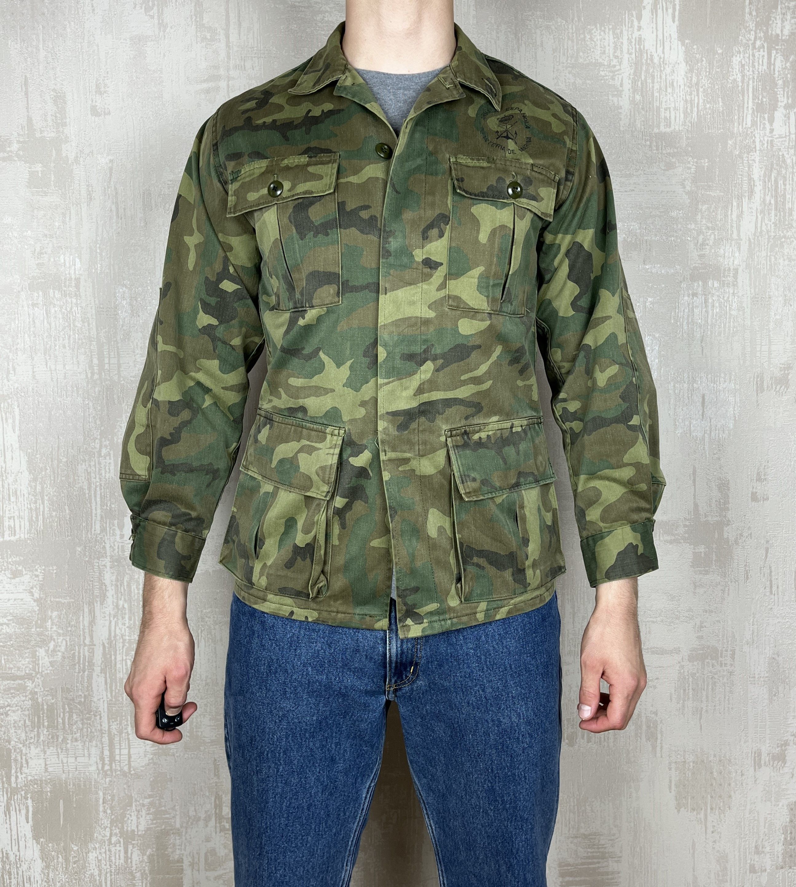 Vintage 80's Vintage Spanish Army Armada Espanola Woodland Jacket Size US S / EU 44-46 / 1 - 3 Thumbnail