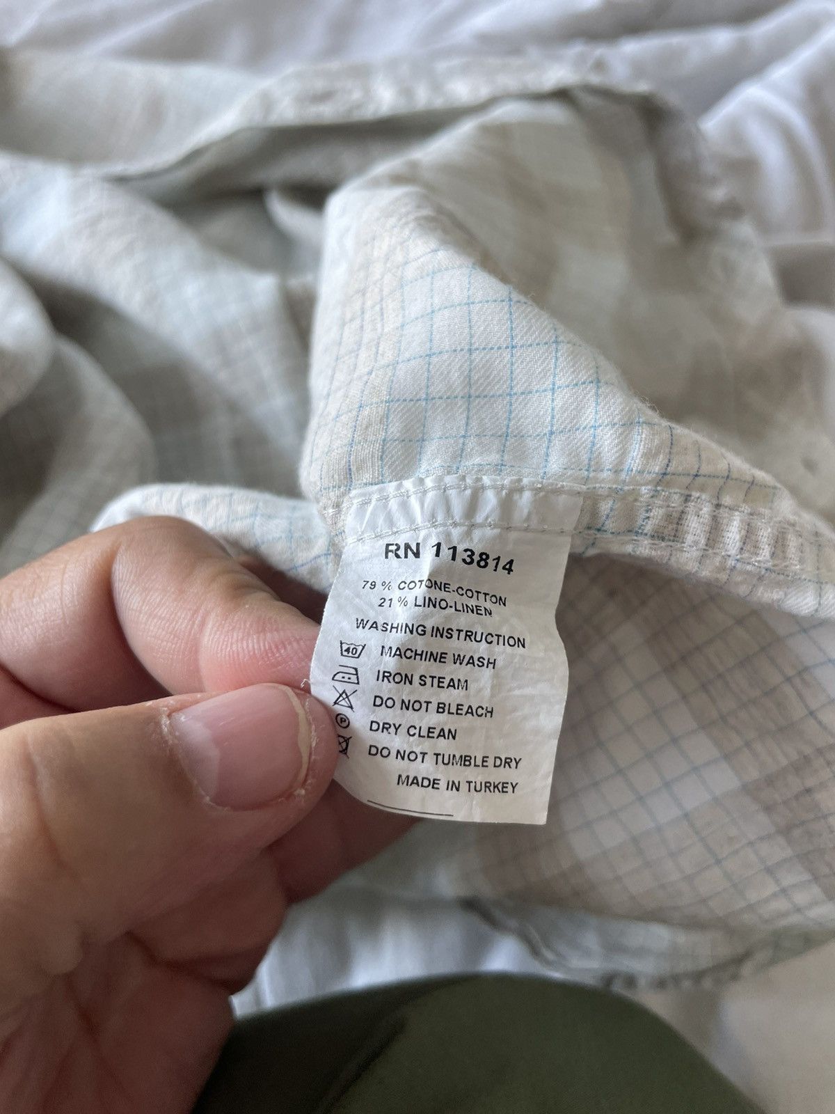 Billy Reid Mini check Plaid Linen/Cotton button Front Shirt Size US M / EU 48-50 / 2 - 8 Thumbnail
