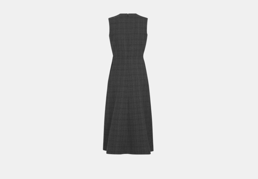 Dior o1w1db10824 Flared Mid-Length Dress in Grey Size XS / US 0-2 / IT 36-38 - 2 Thumbnail