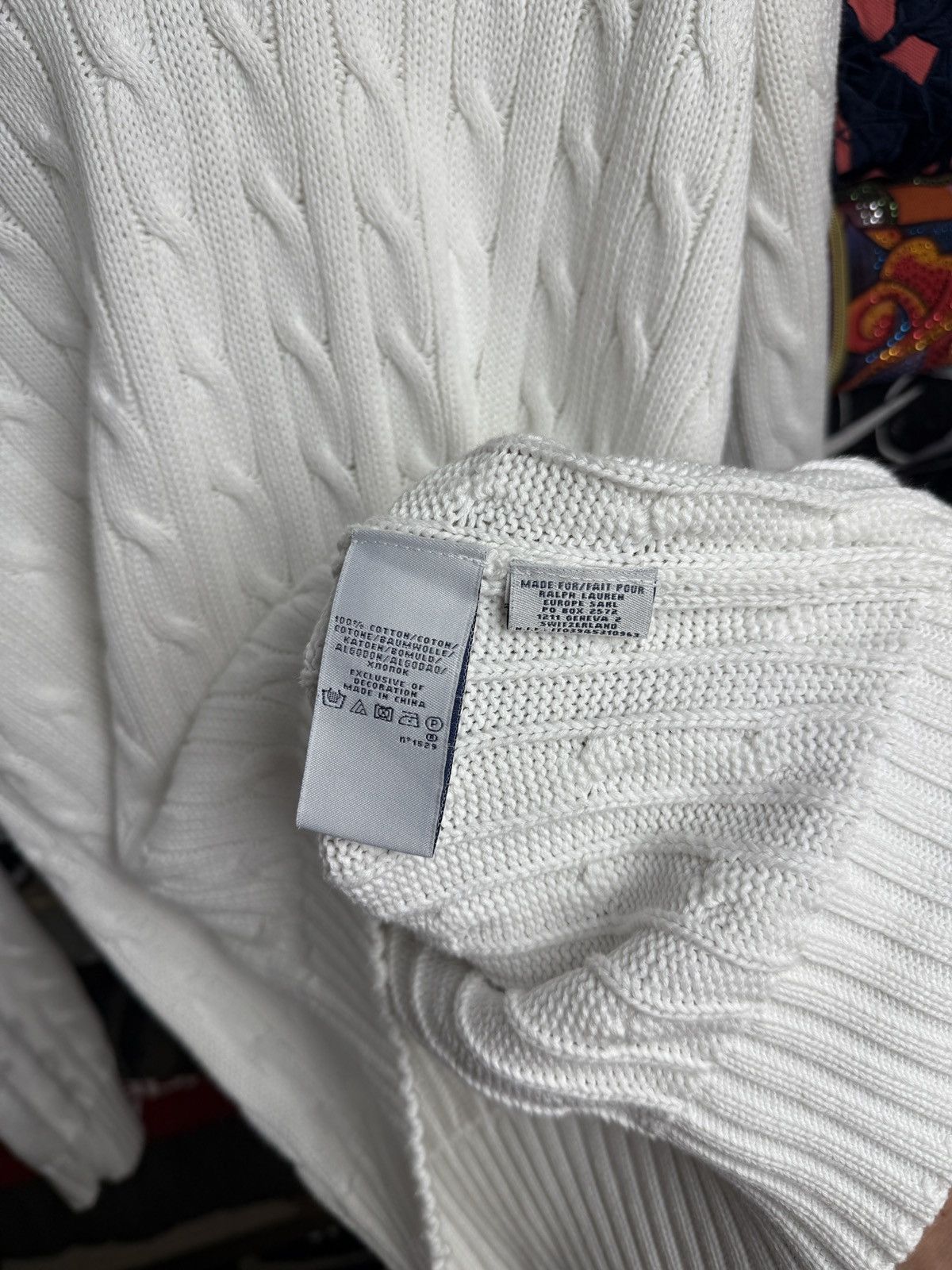 Polo Ralph Lauren RALPH LAUREN White Sweater V-neck Size XL / US 12-14 / IT 48-50 - 8 Thumbnail