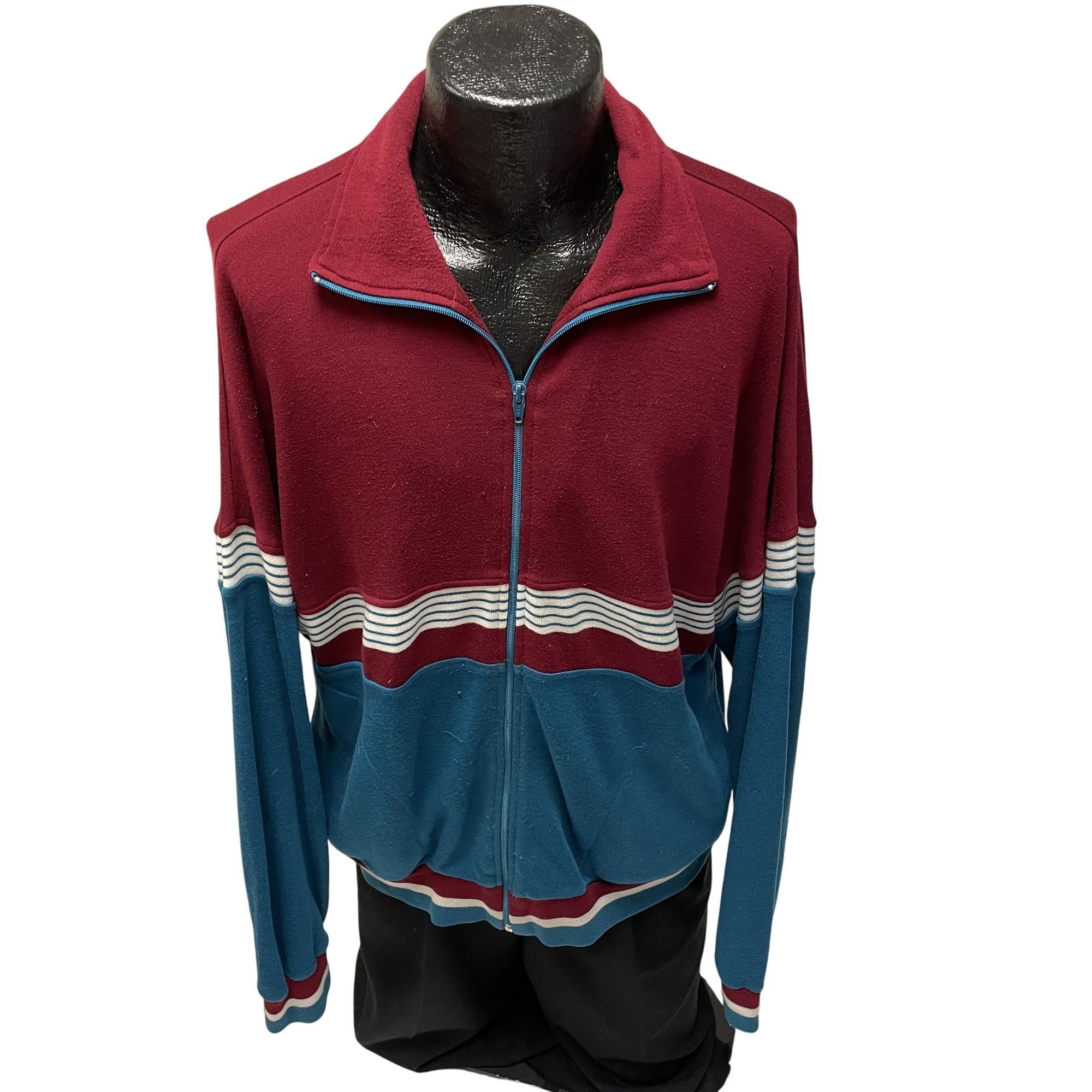 Other Vtg Carl Michaels Maroon Blue COLOR BLOCK Athletic Jacket Size US XL / EU 56 / 4 - 1 Thumbnail