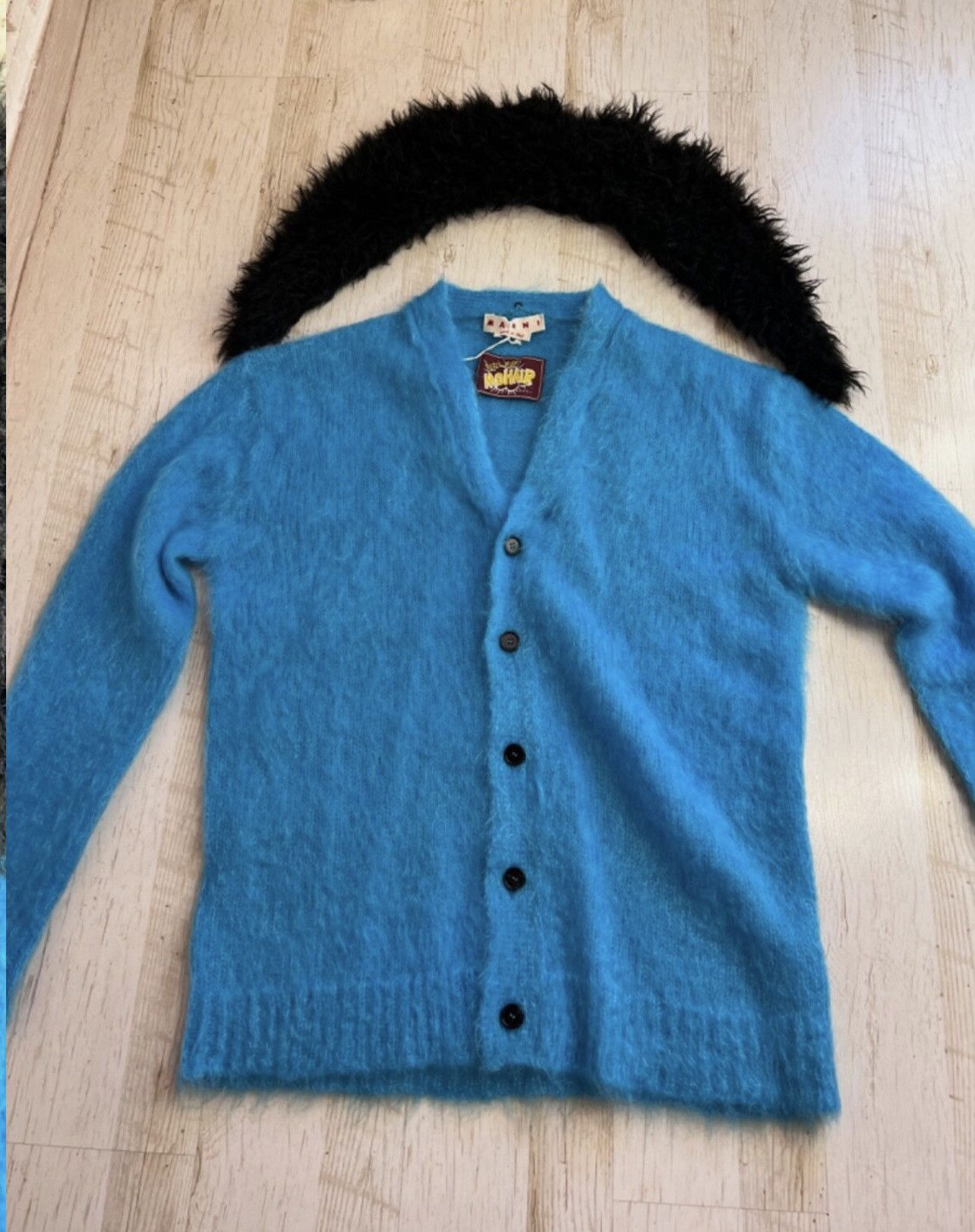 Marni Marni Fuzzy Wuzzy Mohair Cardigan Turquoise NWT Size US L / EU 52-54 / 3 - 11 Thumbnail