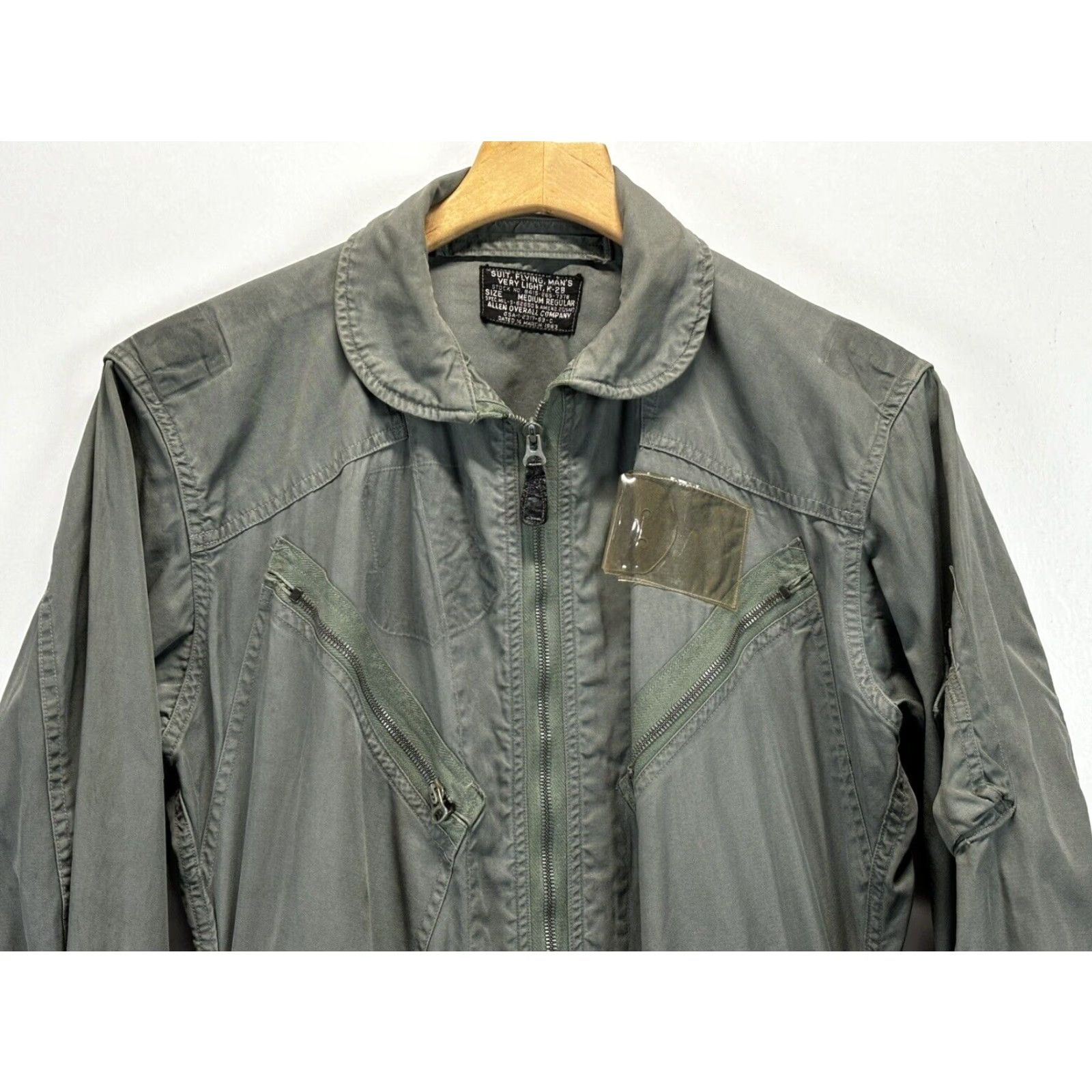 Vintage VINTAGE Allen Overall Company K2B Military Flight Suit 1963 Men’s Medium Sage Green Size 40R - 3 Thumbnail