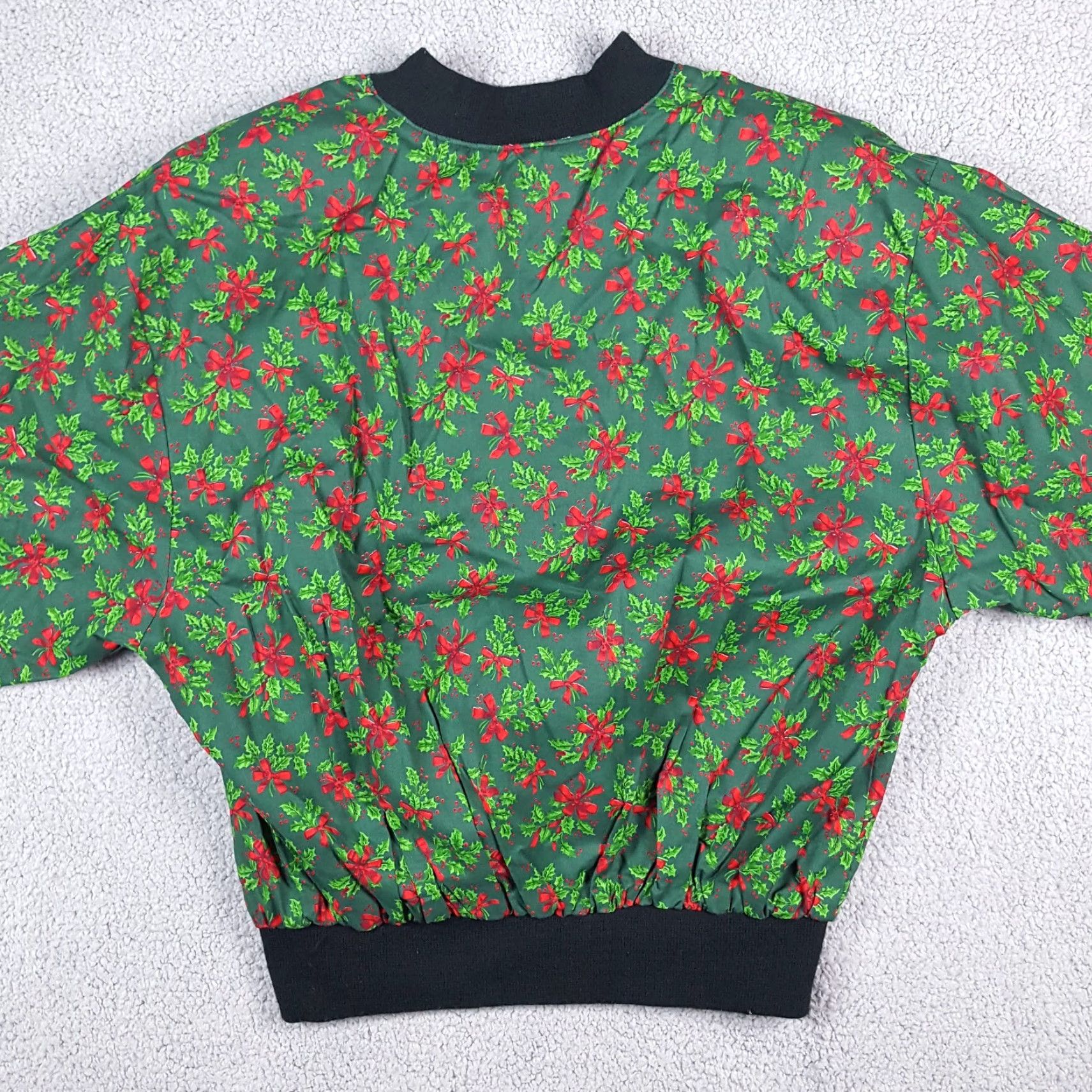Vintage VINTAGE 80s Infinity Chic Christmas Zip Up Jacket One Size Green Windbreaker Retro Bohemian Y2K Womens Size ONE SIZE - 3 Thumbnail