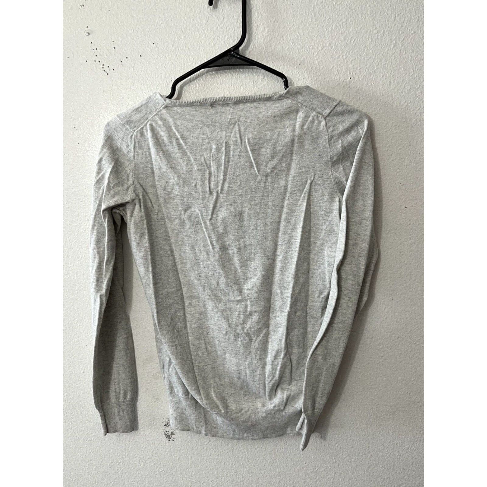 J.Crew VINTAGE J.CREW Wool Blend Knit Sweater Shirt Womens XS Gray V-Neck Button Pullover Size XS / US 0-2 / IT 36-38 - 2 Thumbnail