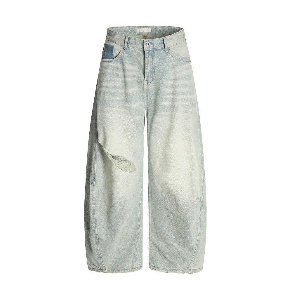 Japanese Brand × Jean Men's loose punk distressed washed ripped scimitar jeans Size US 32 / EU 48 - 1 Thumbnail