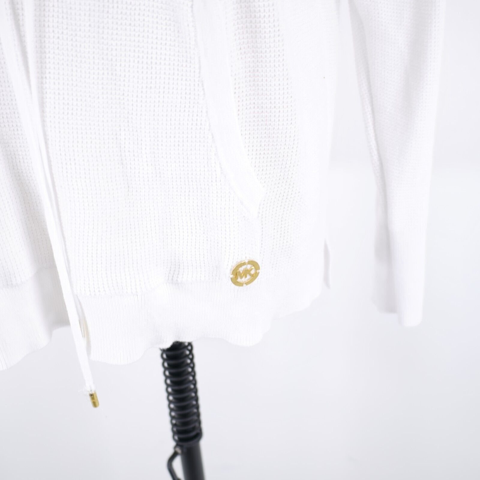 Michael Kors Michael Kors White Waffle Knit Hooded Sweater Large Cotton B Size L / US 10 / IT 46 - 2 Thumbnail