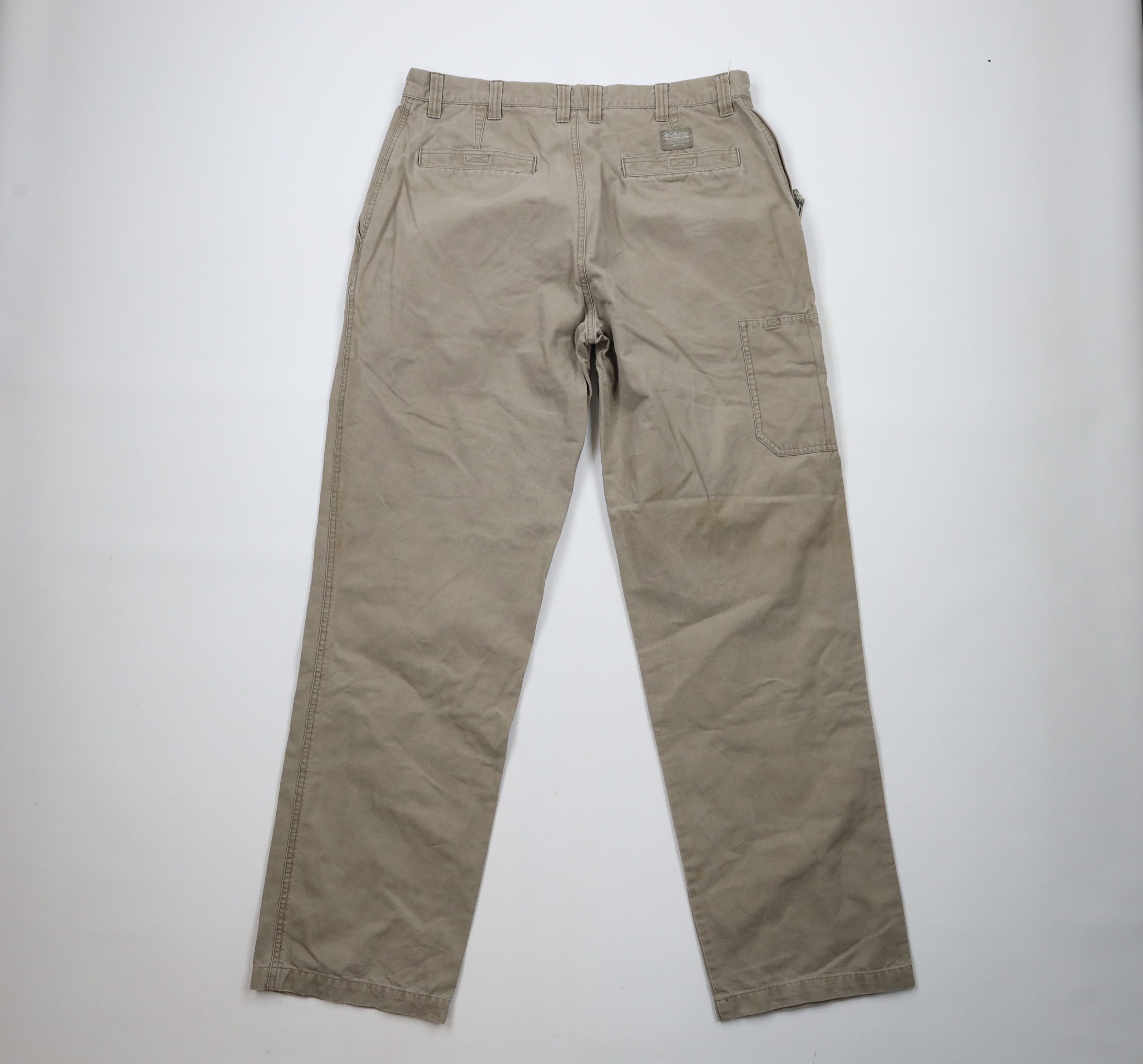 Columbia × Vintage Vintage 90s Columbia Spell Out Wide Leg Canvas Pants Beige Size US 36 / EU 52 - 10 Thumbnail