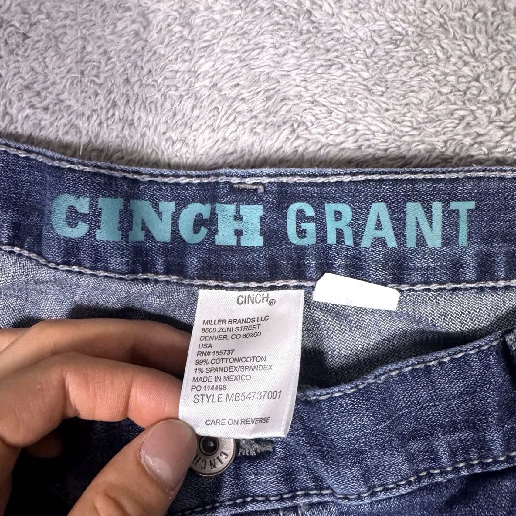 Denime Cinch Grant Mens Jeans 42x36 Wisker Relaxed Bootcut Blue Denim Western Shirt? Size US 42 / EU 58 - 4 Thumbnail