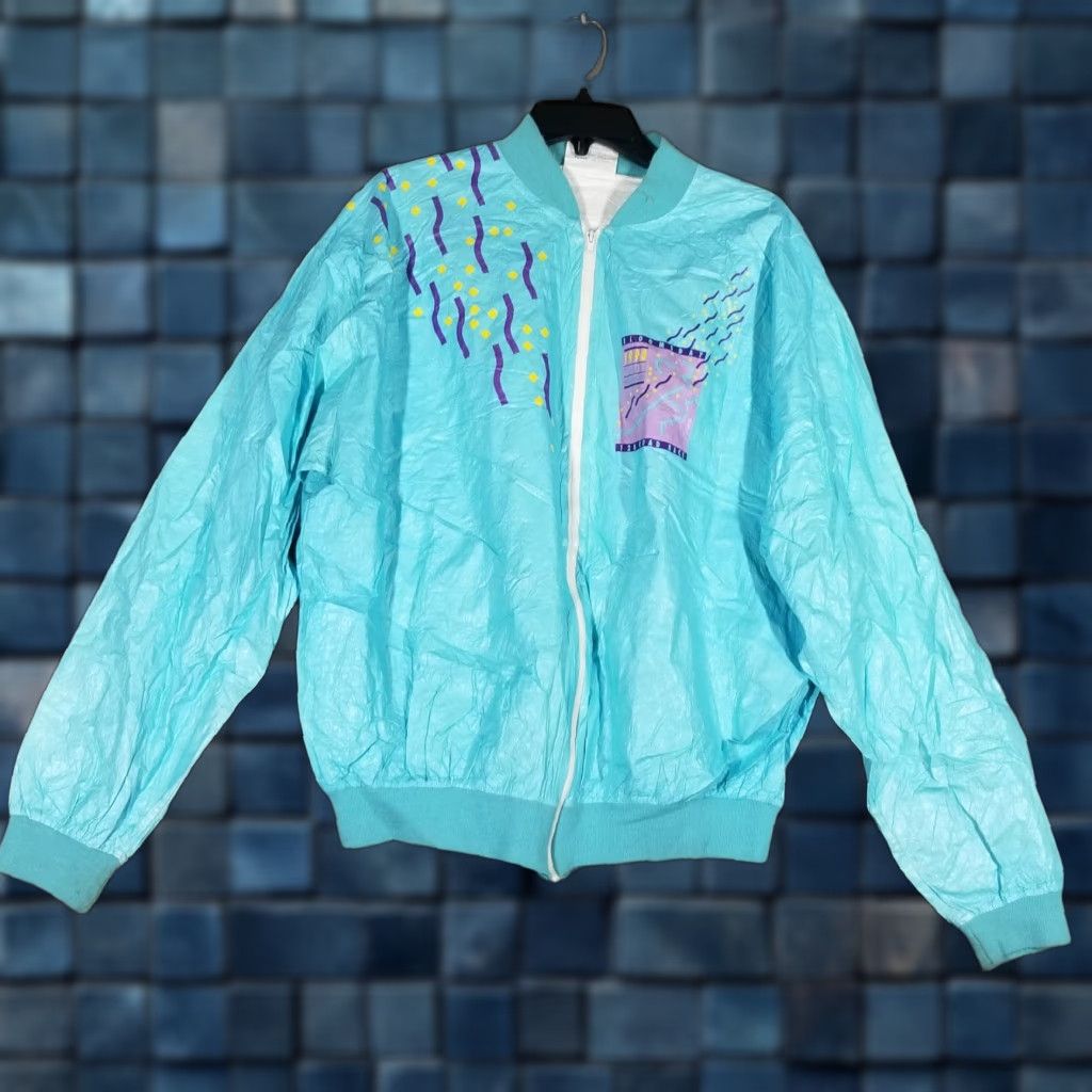 Vintage VINTAGE Graphic Jacket Windbreaker Shirt Mens XL Bloomsday 12K Road Race 1990 Running & Jogging Geometric Blue Jacket Size US XL / EU 56 / 4 - 1 Thumbnail